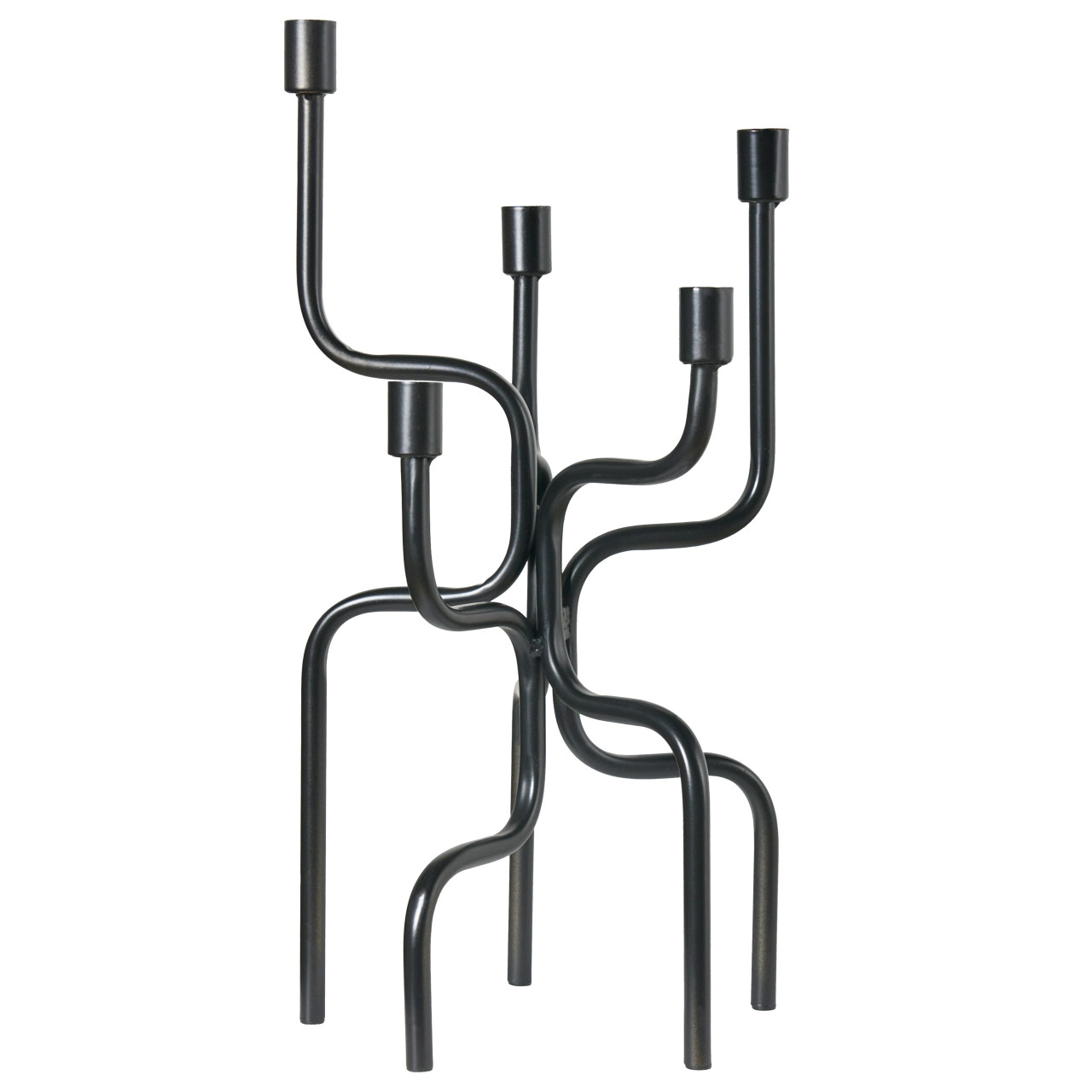 5-candle iron candle holder Porrtela painted black