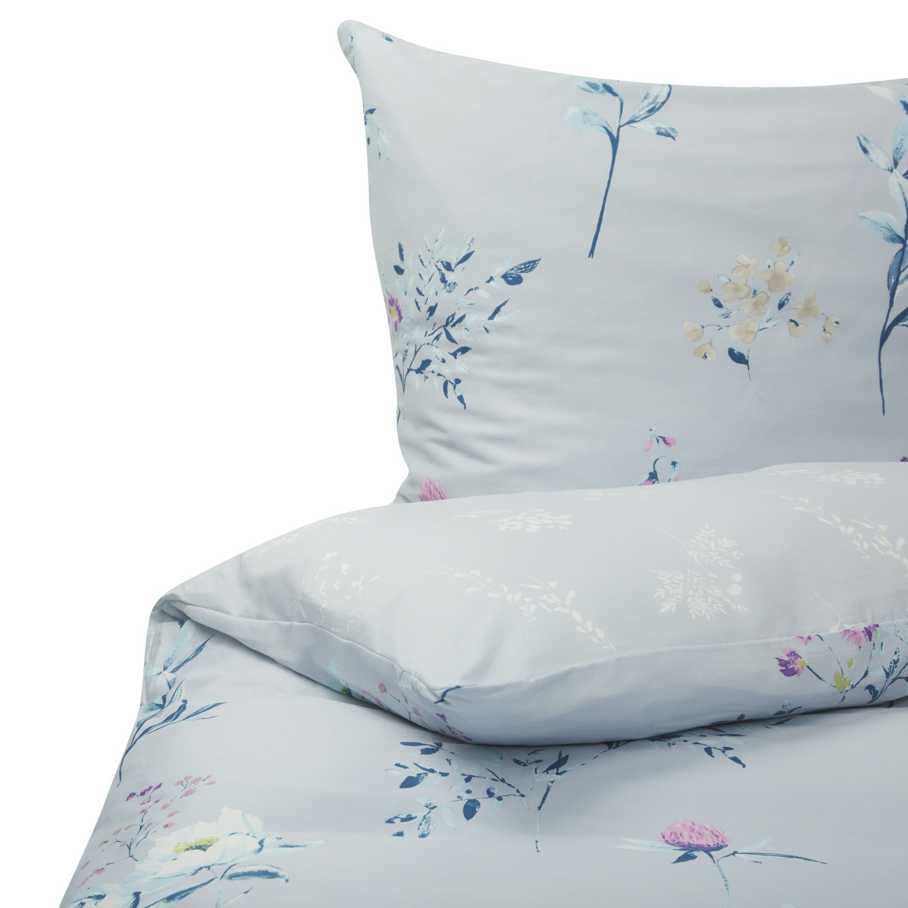 Funda nórdica Evergreen de satén de algodón con flores