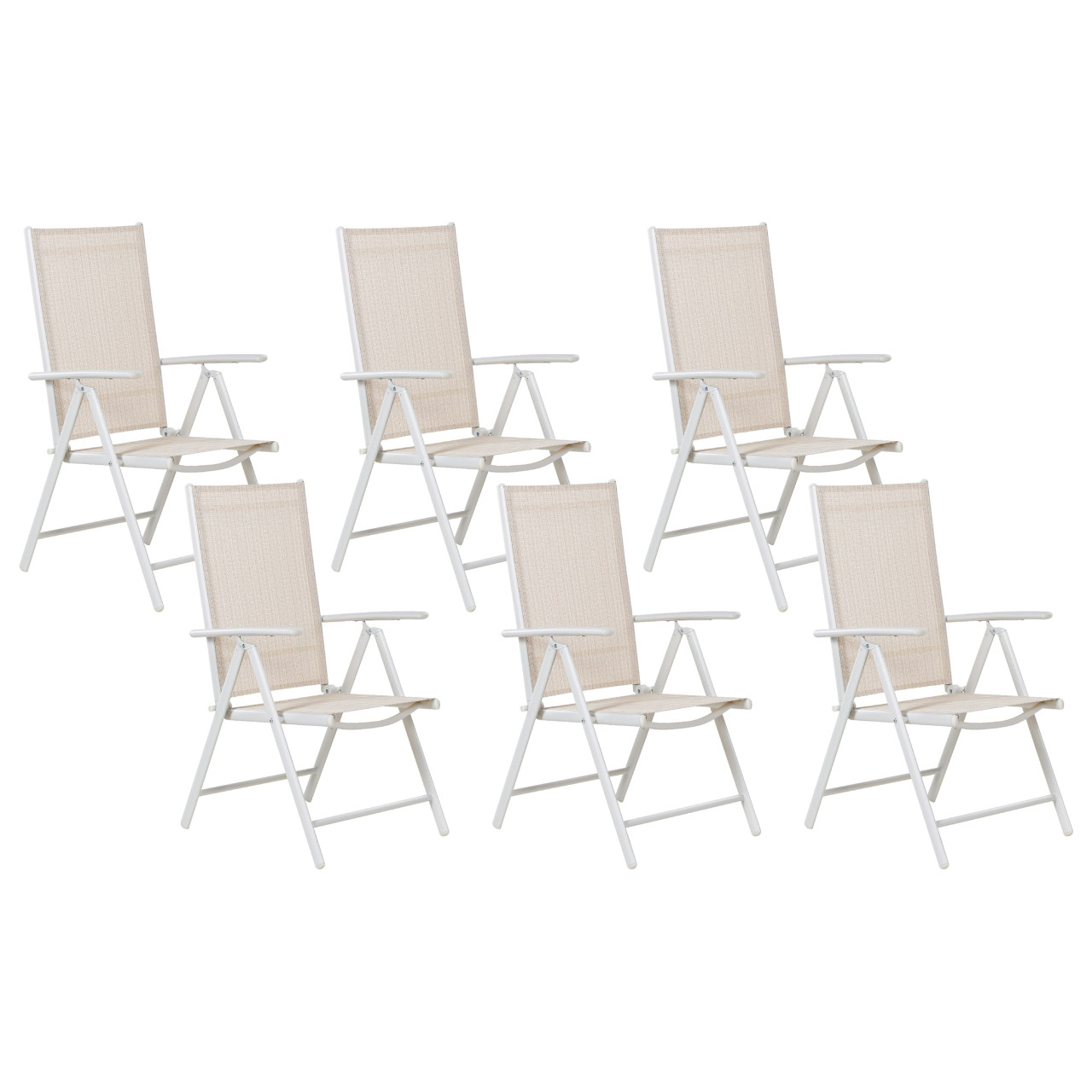 Set of 6 Catania Outdoor Chairs Aluminum Cream