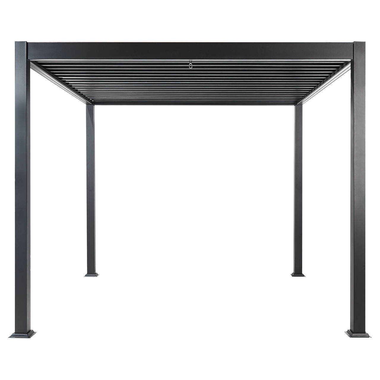 Pérgola de jardín Fornoli en aluminio negro