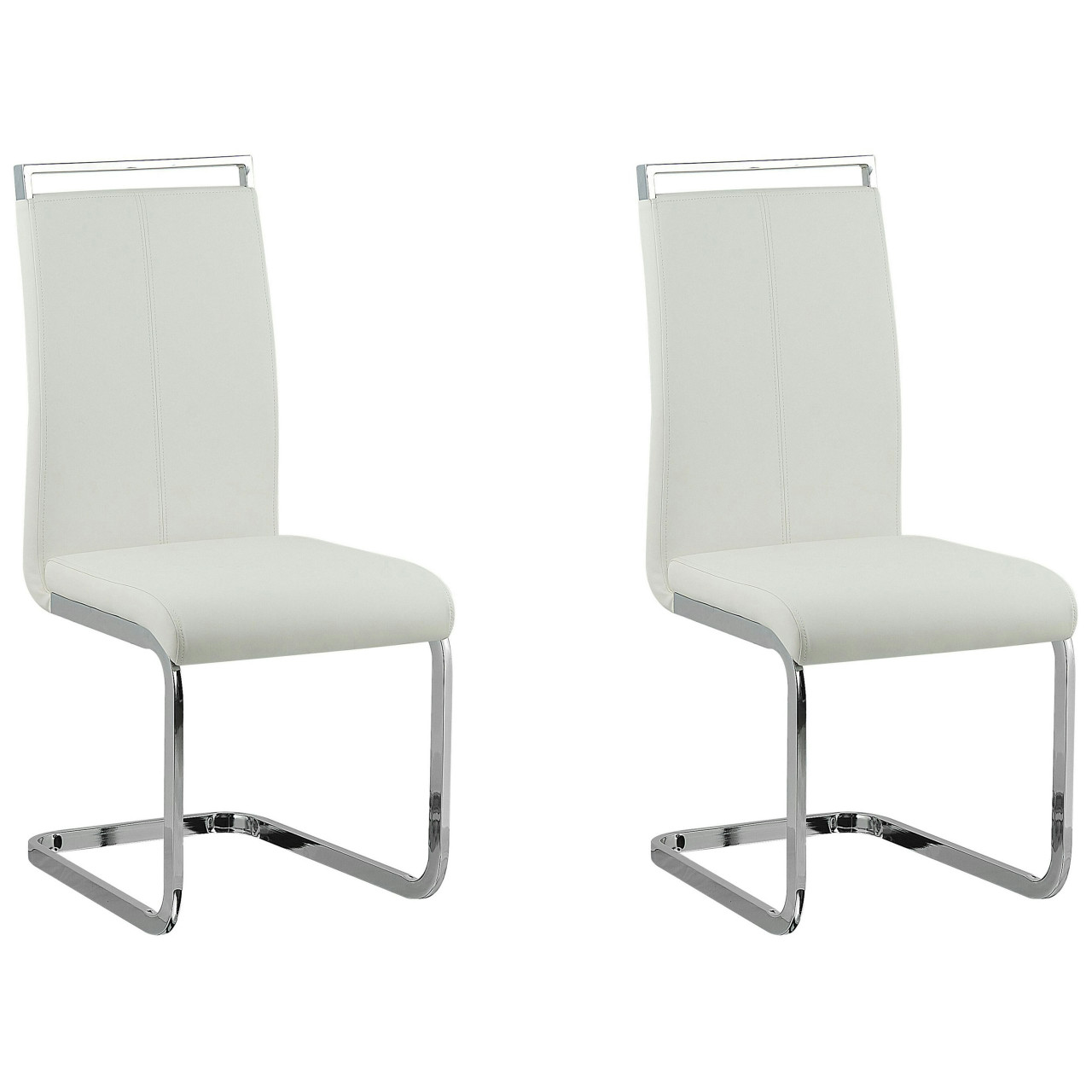 Cantilever chair high back synthetic leather chrome frame