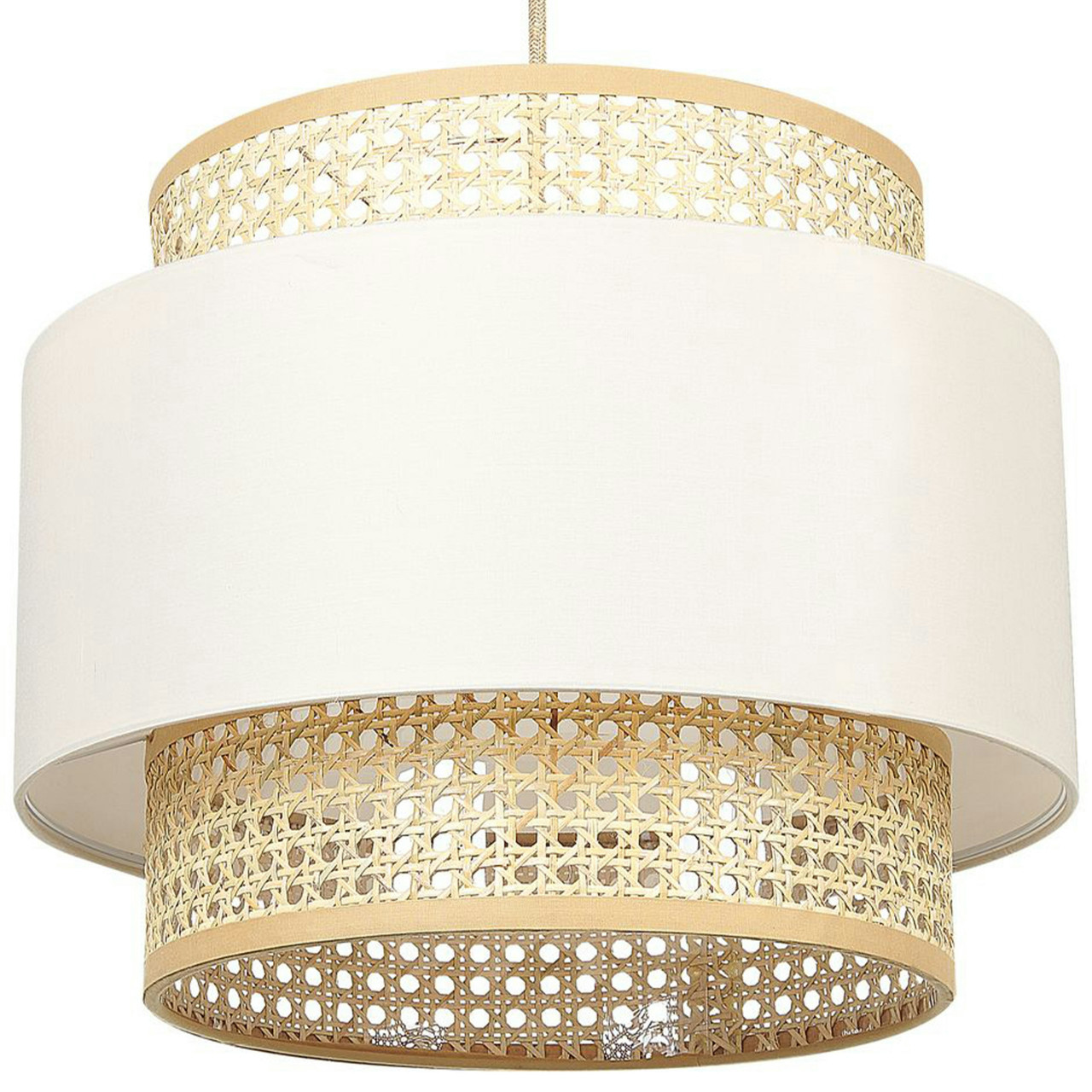 Lámpara colgante Yumuri rattan crema