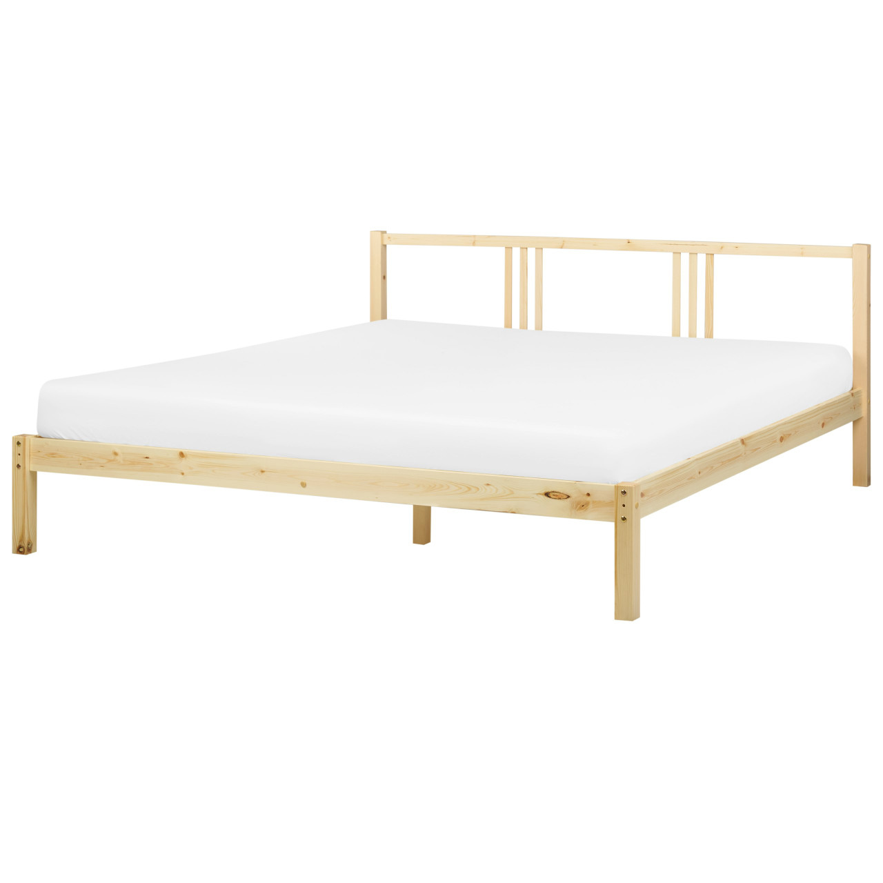 Cama doble Vannes pino madera clara