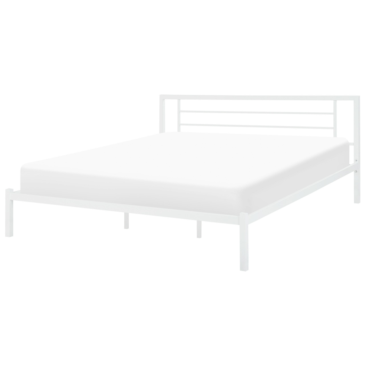 Cusset steel double bed white