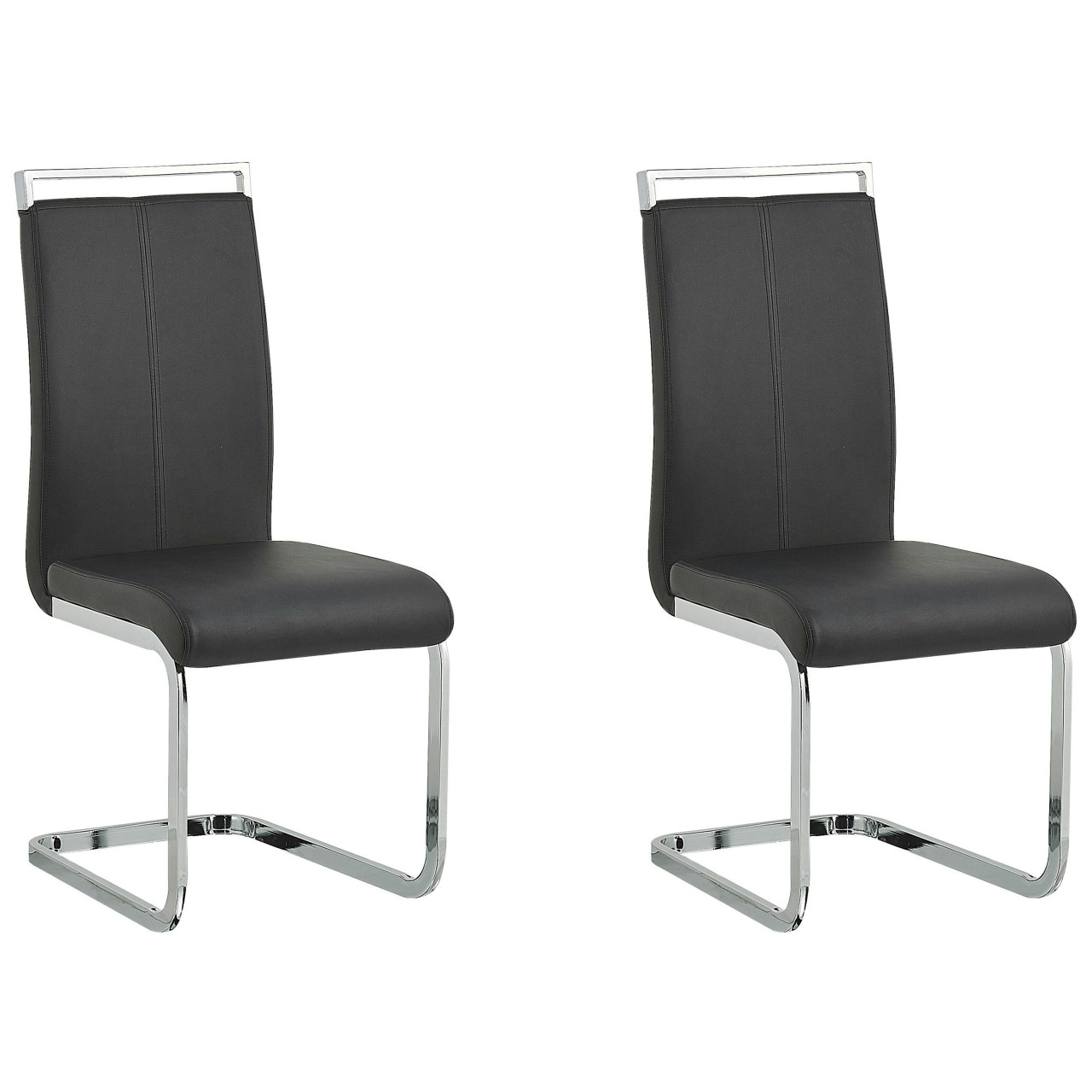 Silla cantiléver Greedin piel sintética con estructura metálica