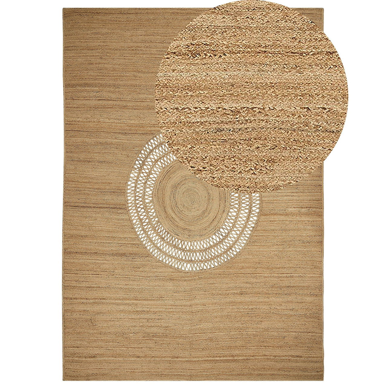 Bogazoren braided jute rug cream