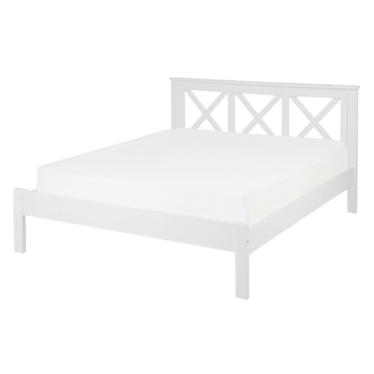Tannay pine double bed lacquered white