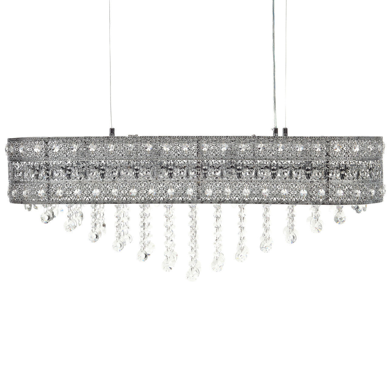 Lámpara colgante Cristal con estructura metálica cromada