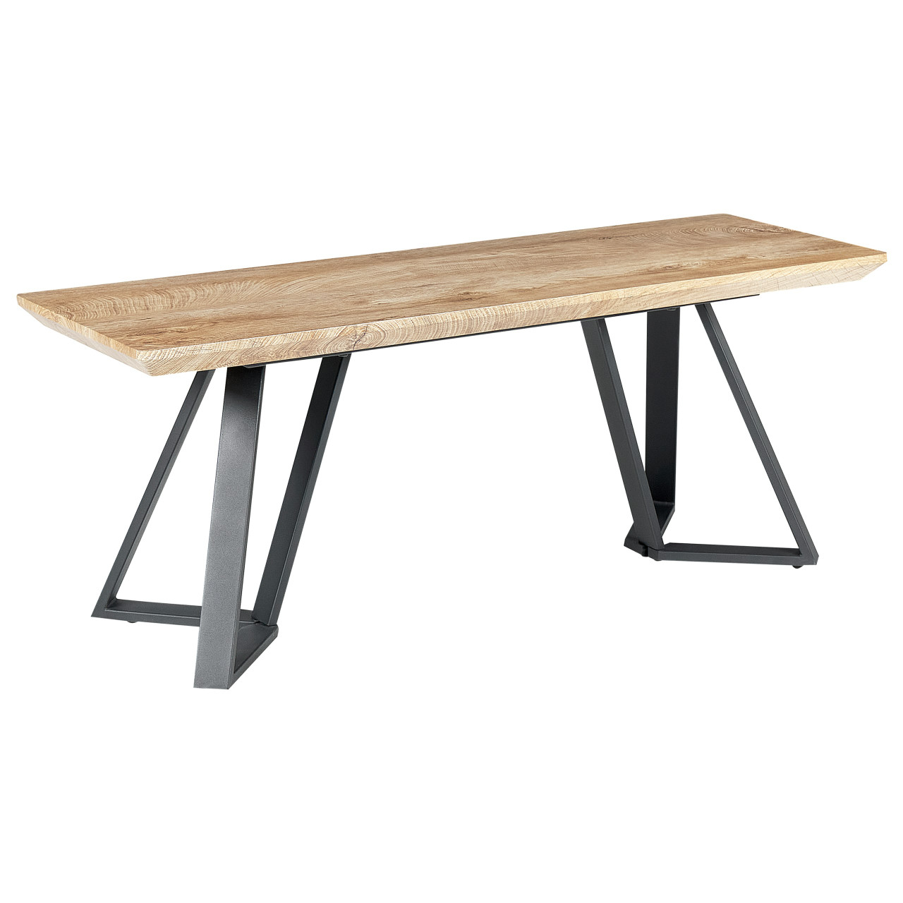 Upton drawing bench MDF with metal legs, light wood finish