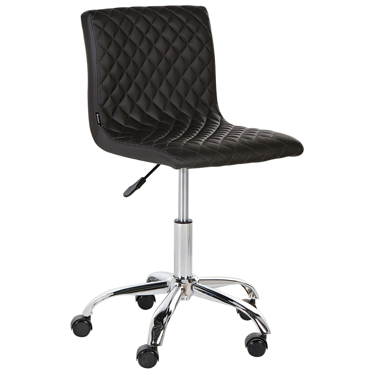 Orlando office chair in black synthetic leather with metal base