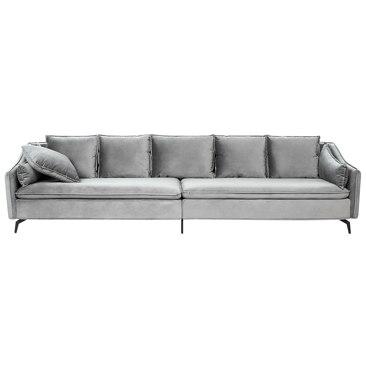 Aure 4-seater velvet sofa light grey