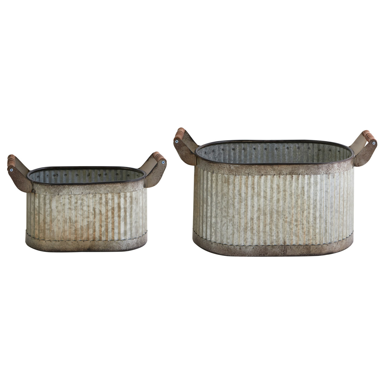 Conjunto 2 Maceteros Tulipe Hierro Gris