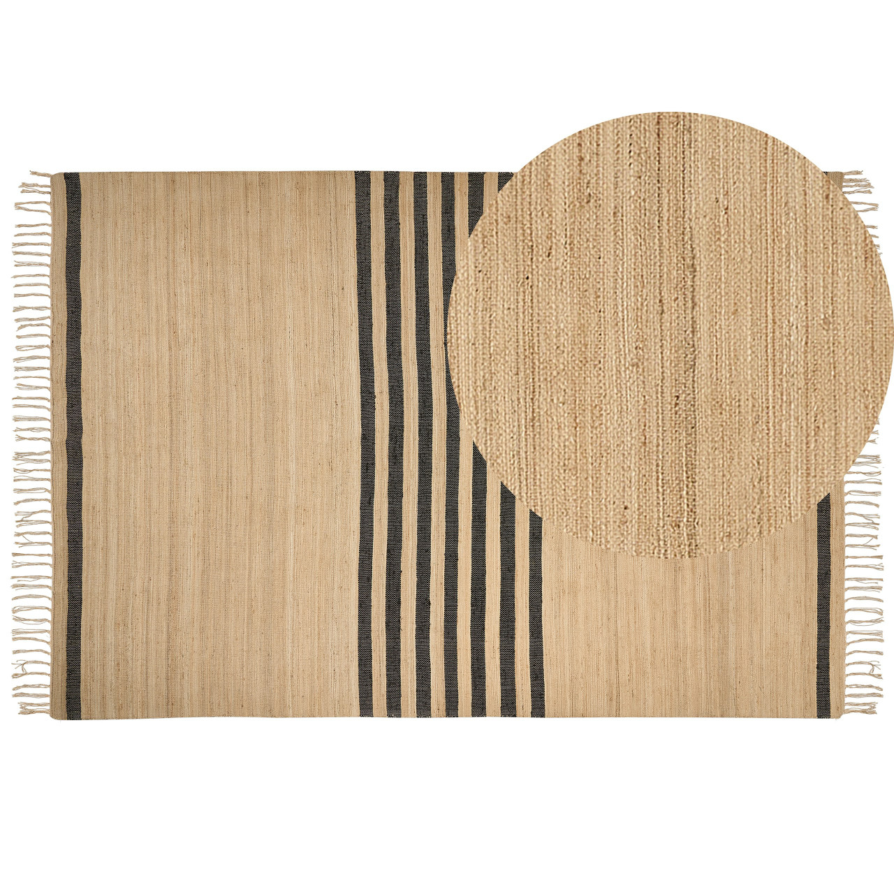 Woven jute and cotton rug Cream