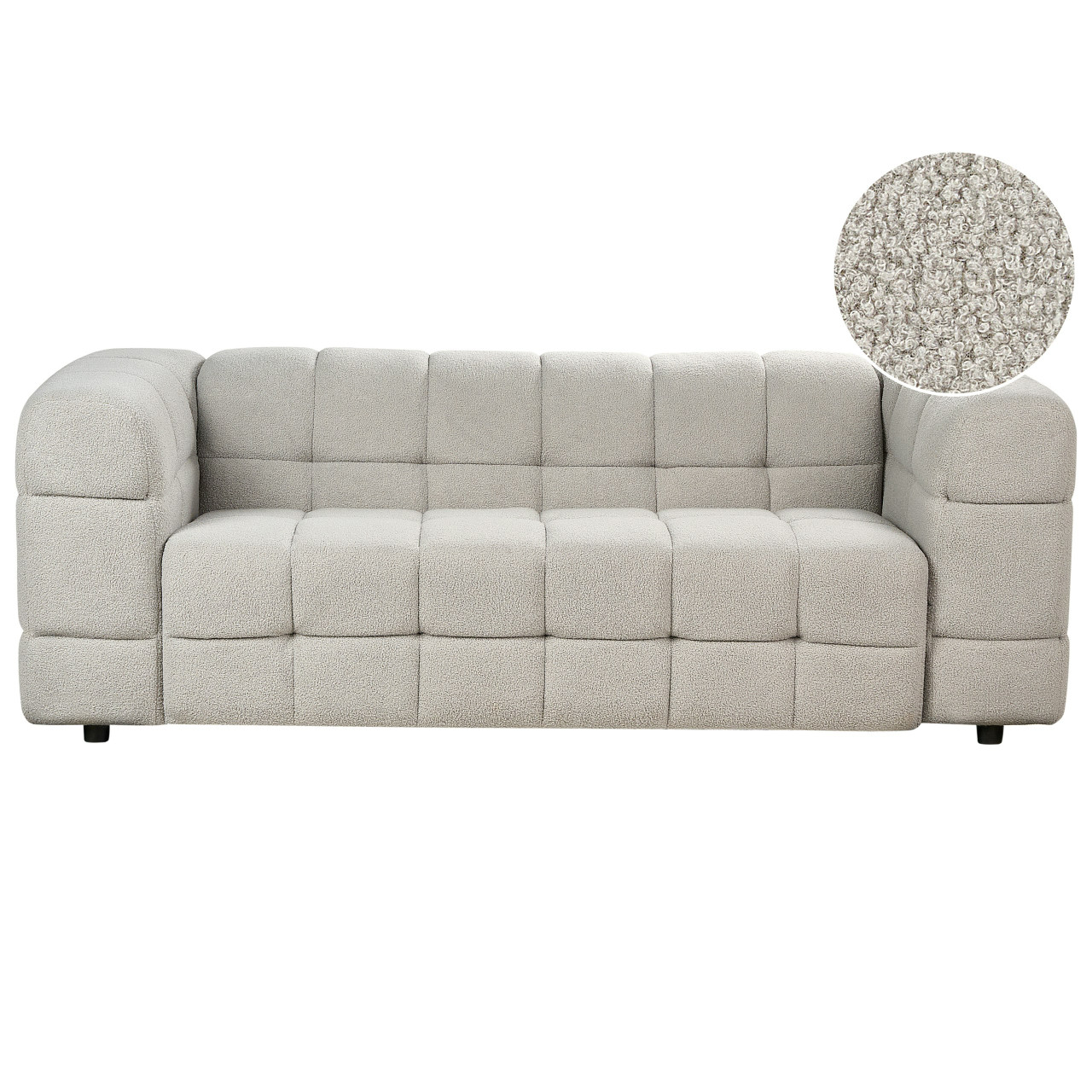 Sofá Mullola bouclé 3 plazas gris