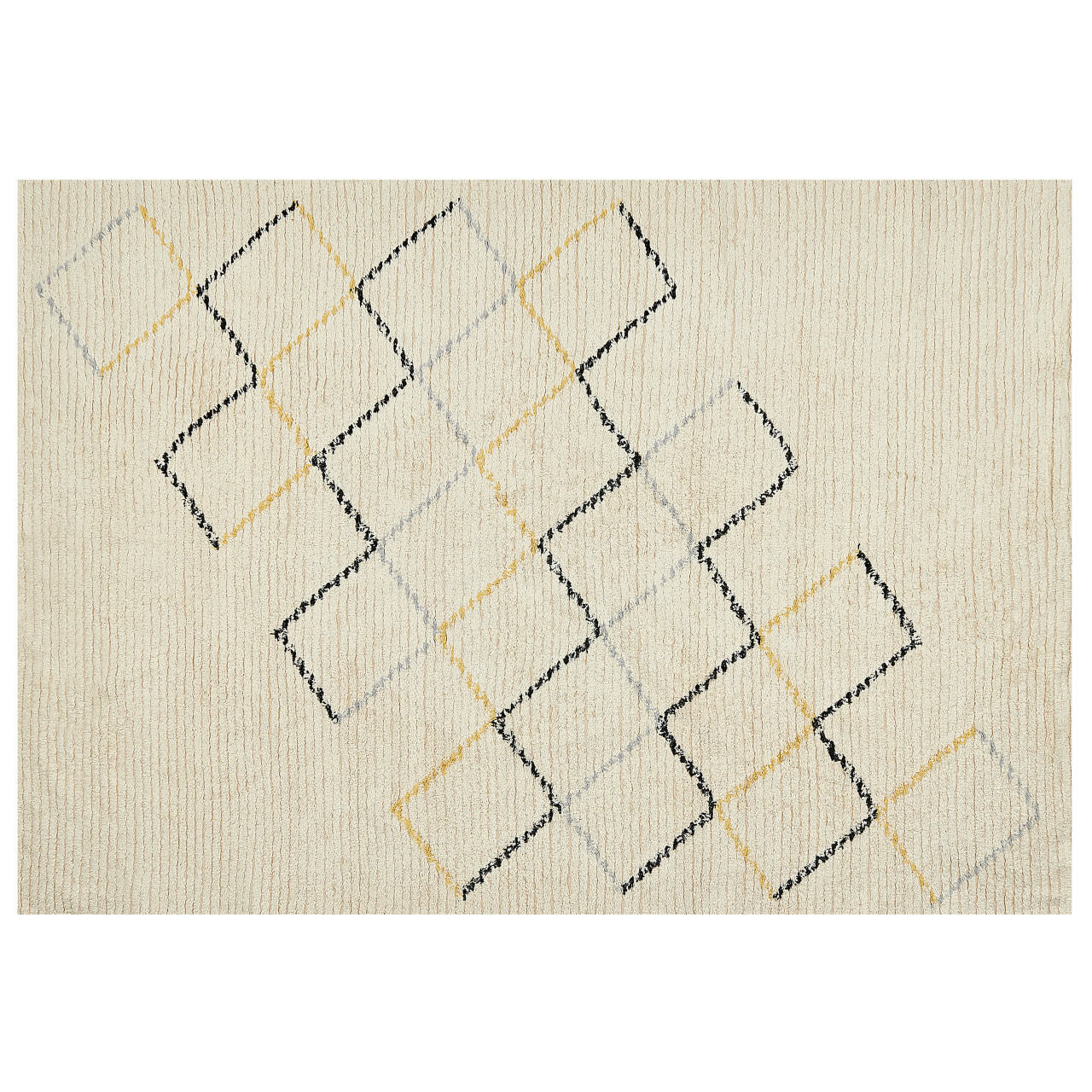 Tapete De Estilo Boho Beliani Tezpur De Algodão Creme 160x230
