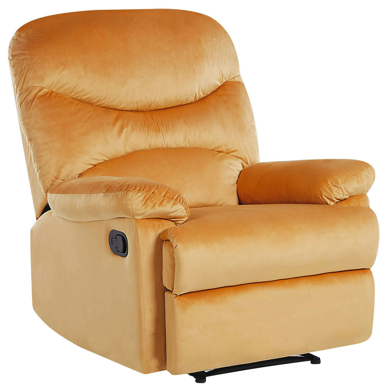 Sillón reclinable Eslov en terciopelo mostaza