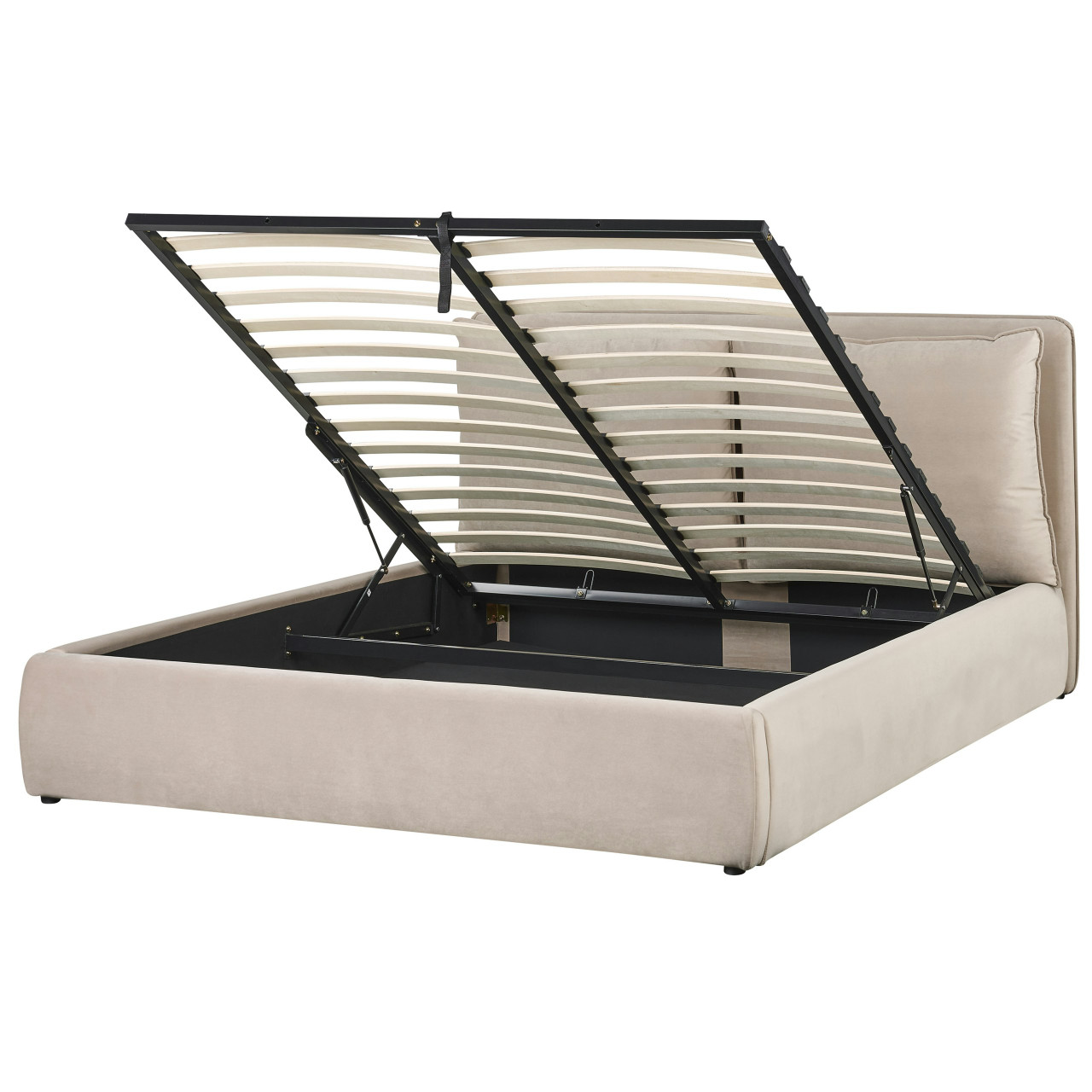 Bajonna velvet double bed with lift-up storage