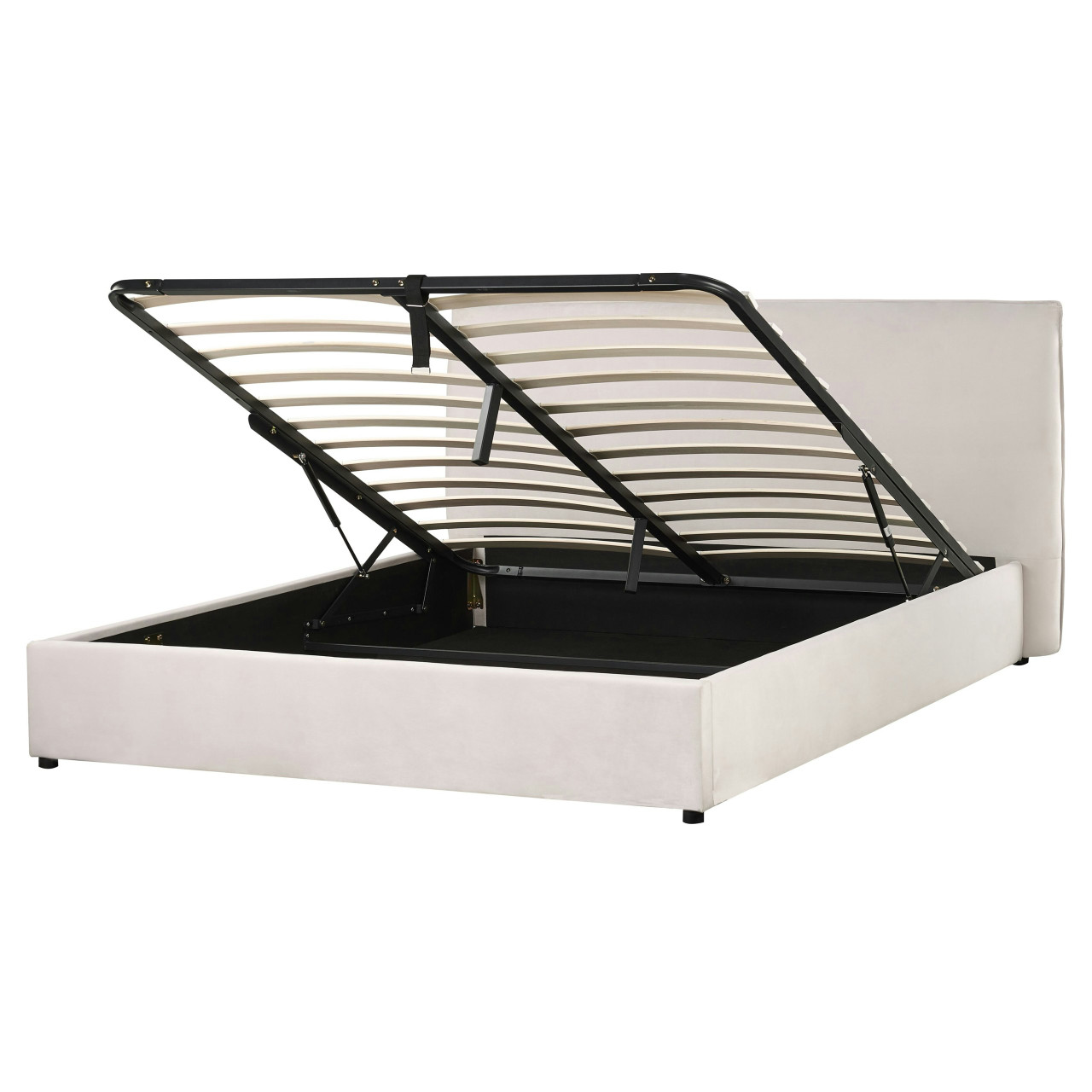 Lav aur velvet storage bed in white