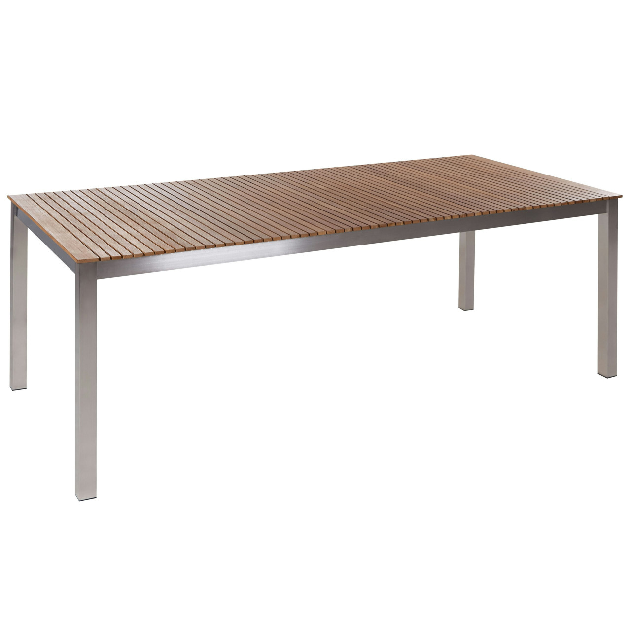 Mesa de exterior Viareggio en teca con estructura de acero inoxidable