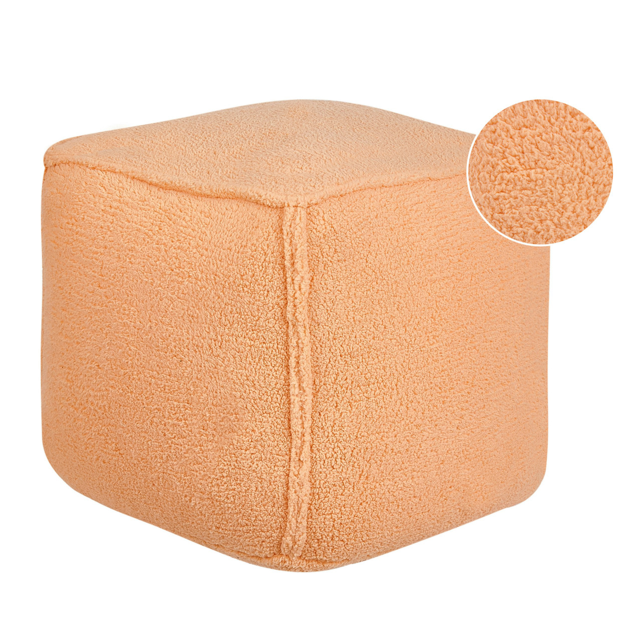 Puf Alipur en bouclé color naranja