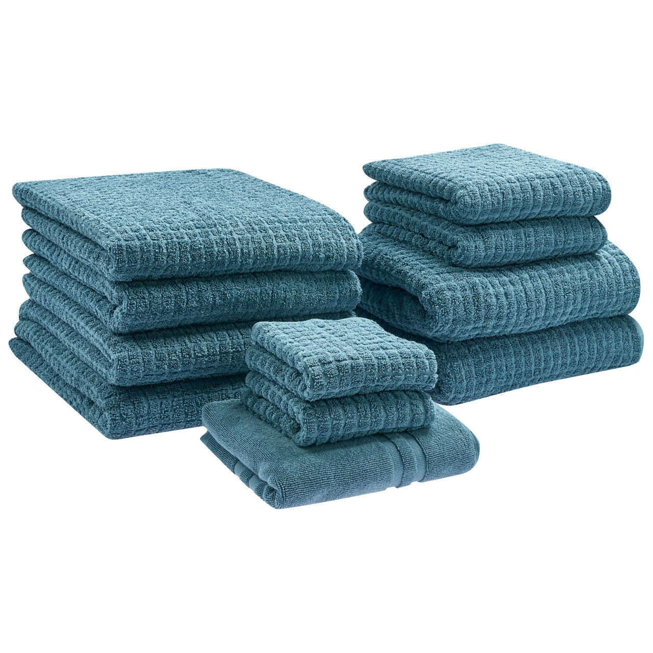 Juego de 11 toallas de baño Atai algodón azul