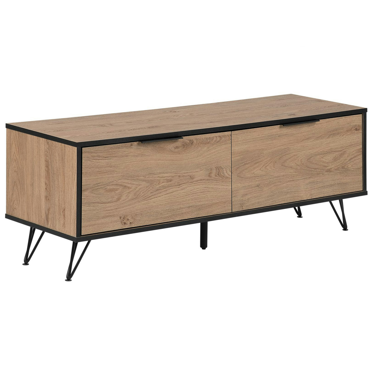 Mueble de TV Halston en aglomerado de madera claro 120x40x46