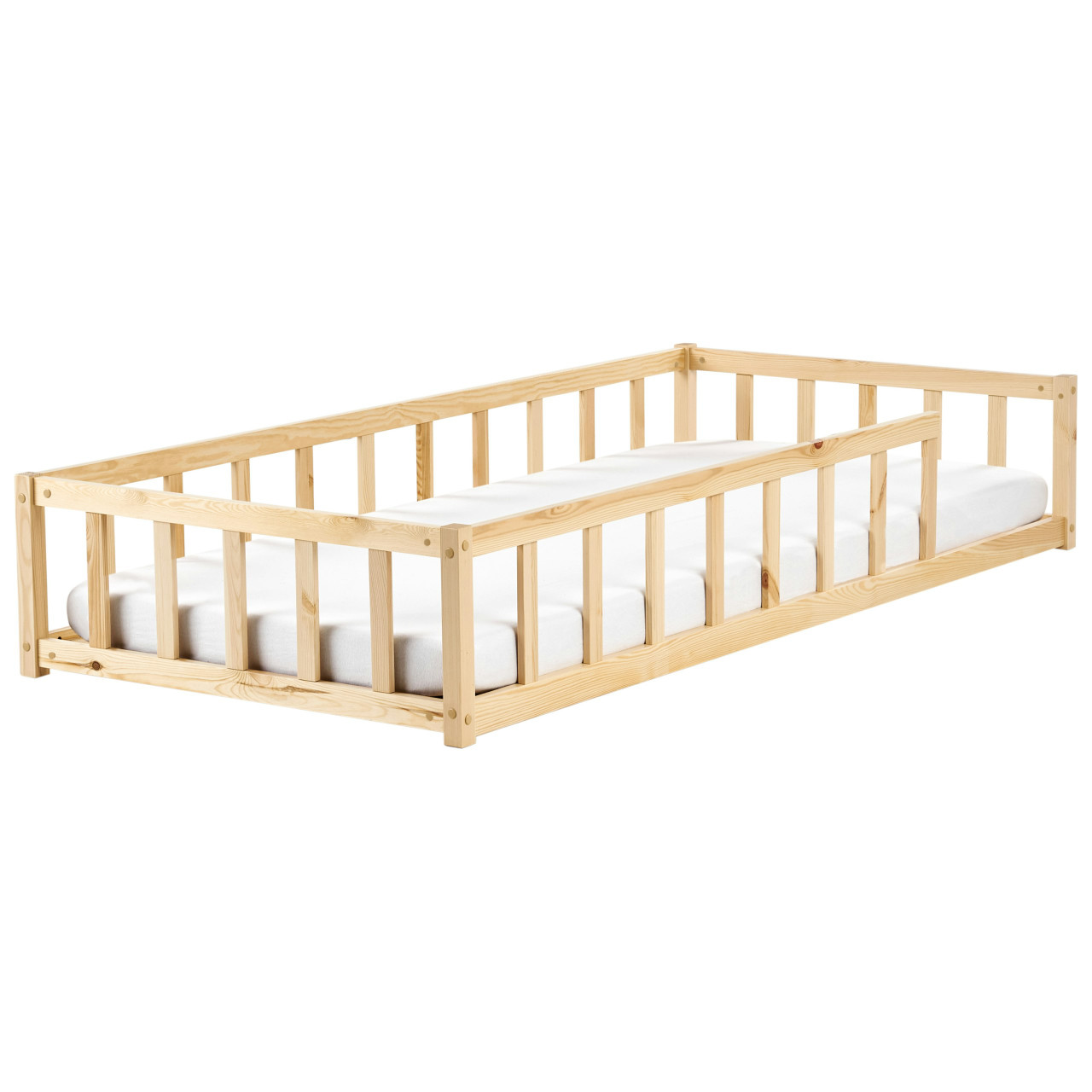 Children's low bed Meymac pine painted