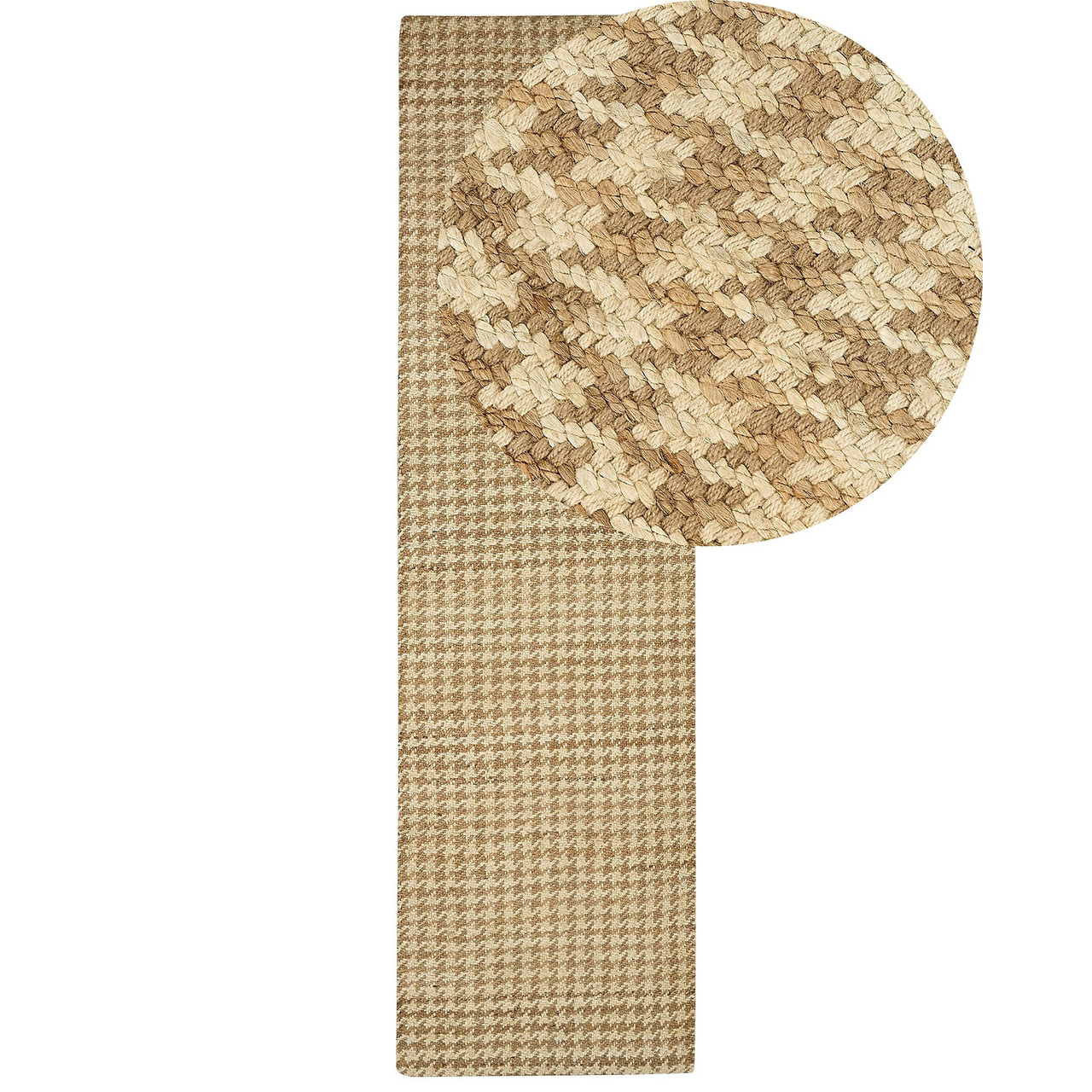 Alfombra Houndstooth de Yute 80x300 cm