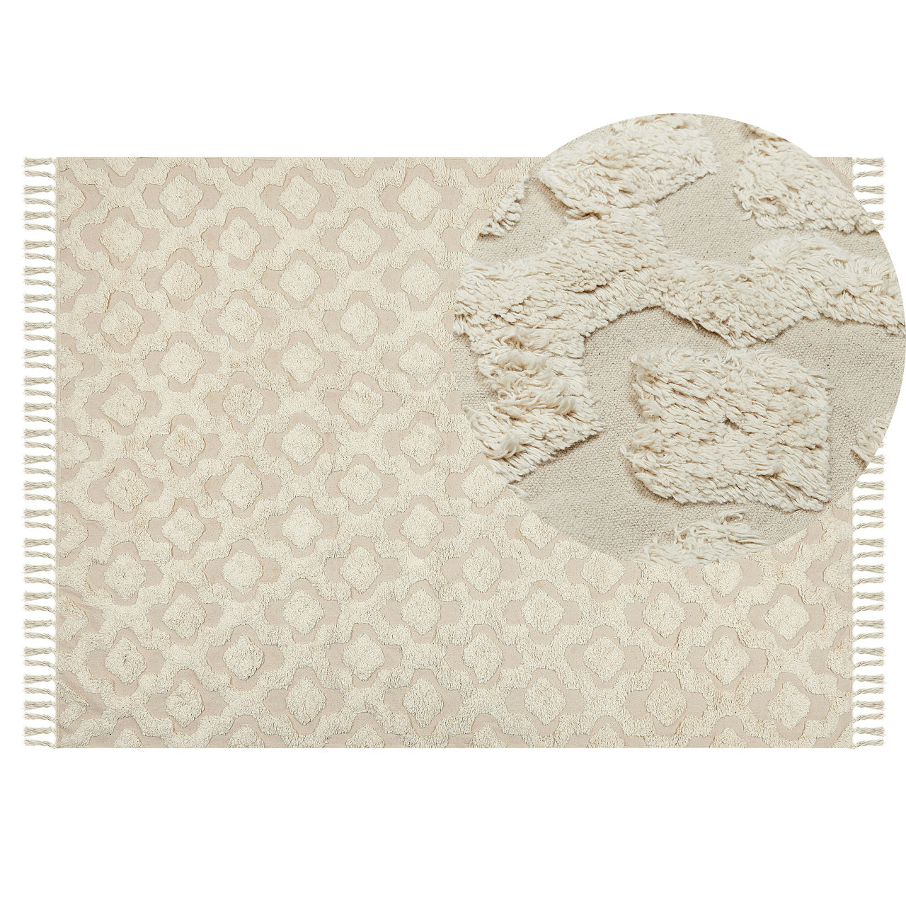 Aksaray cotton boho rug cream