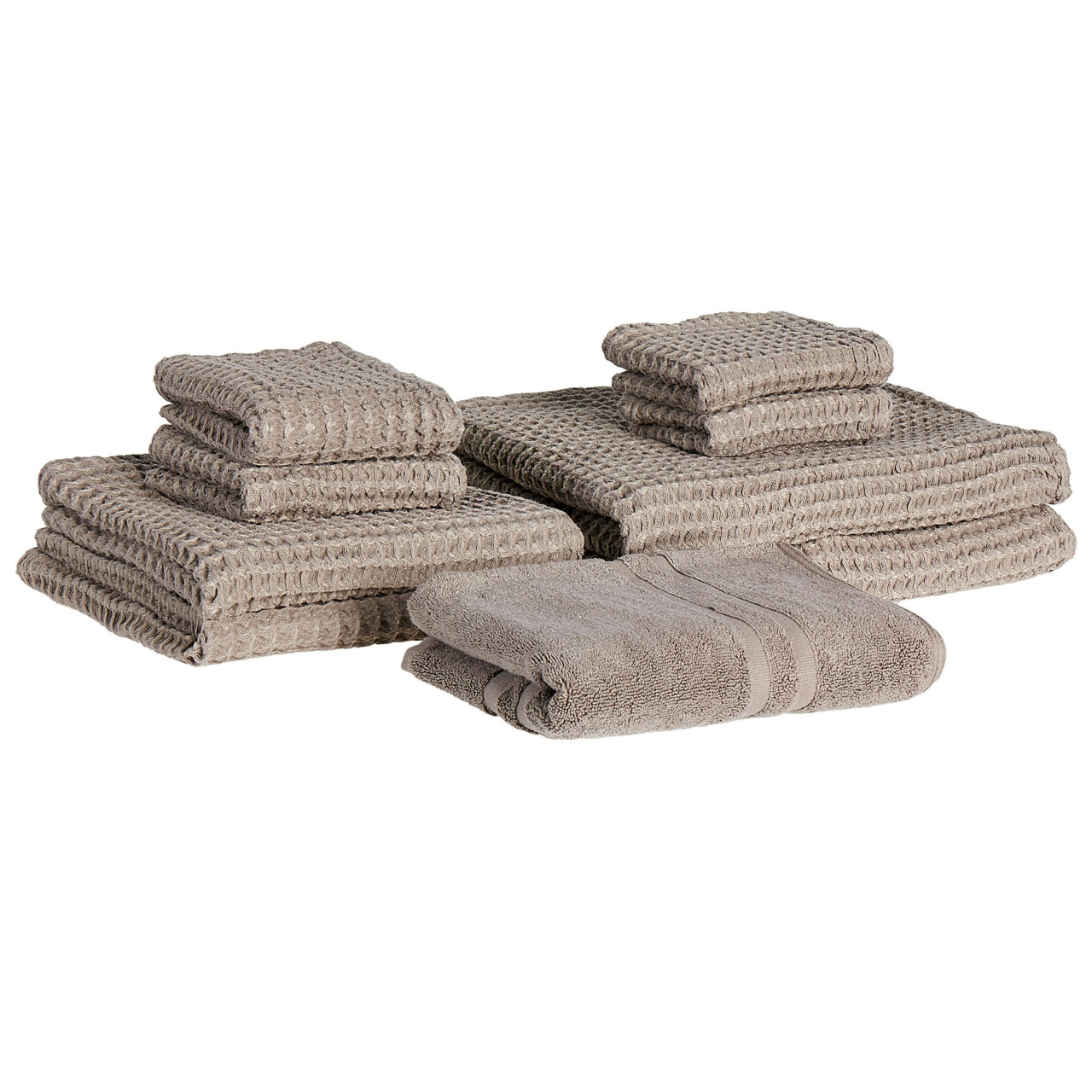 Set of 9 Areora Cotton Towels Cream