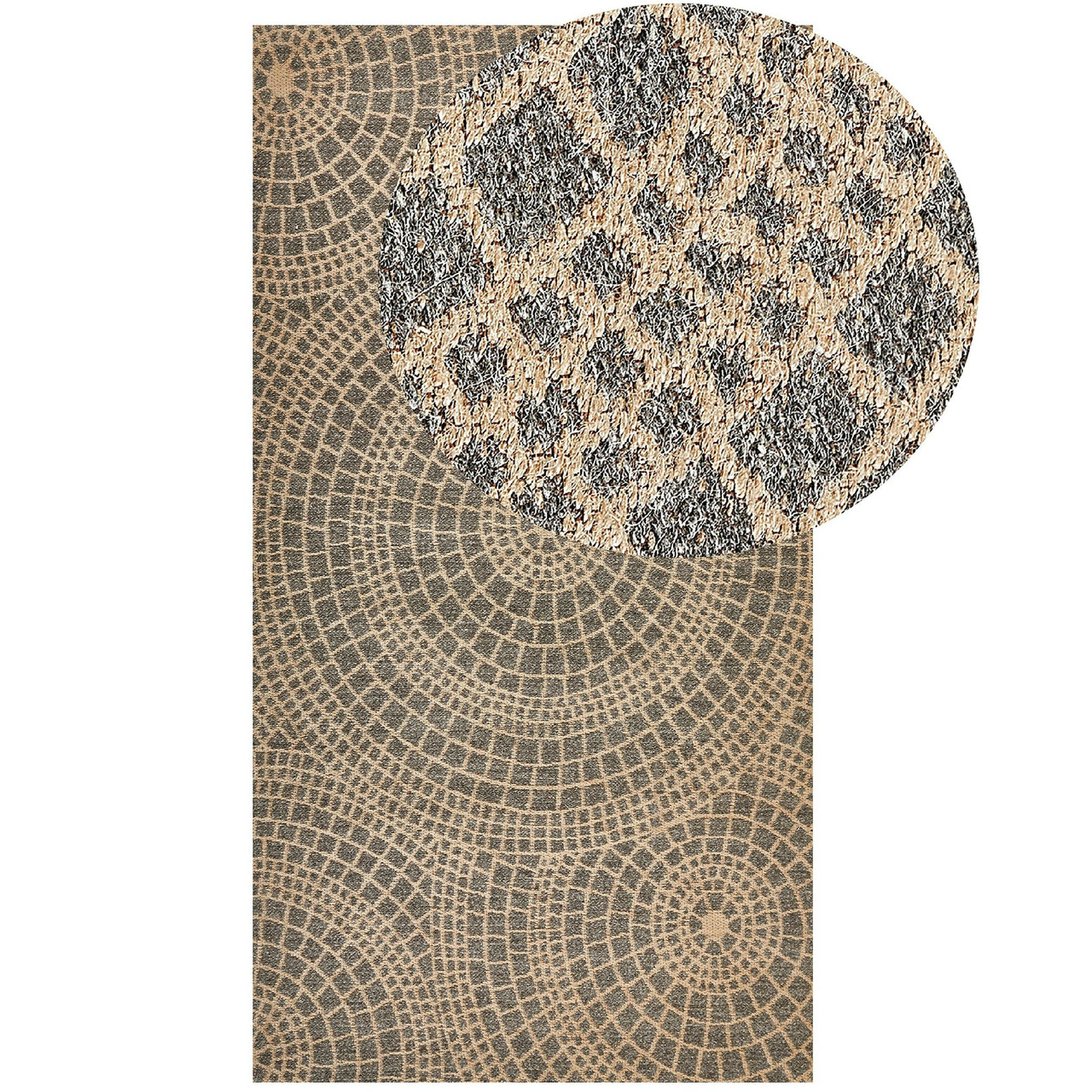 Alfombra Ariba patrón geométrico yute gris