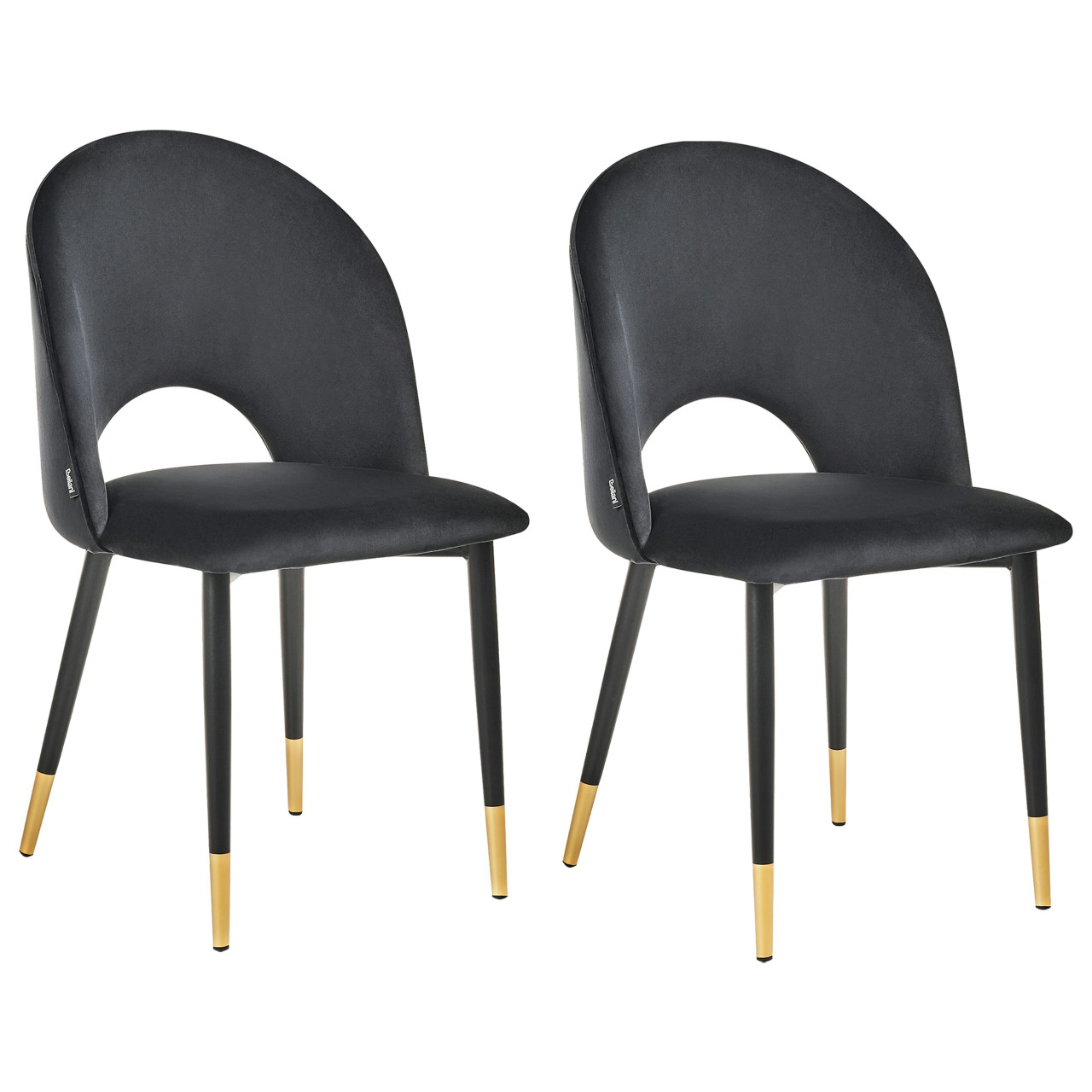 Silla de comedor Magalia en terciopelo con patas metálicas