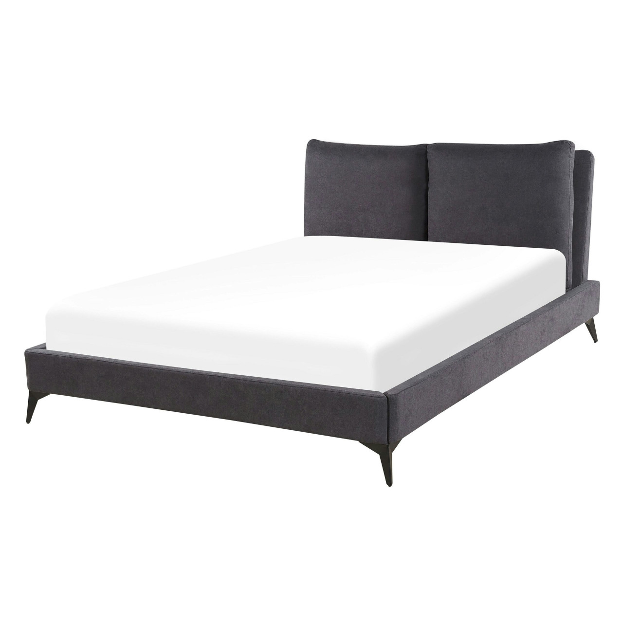 Cama tapizada Melle chenille cinzento