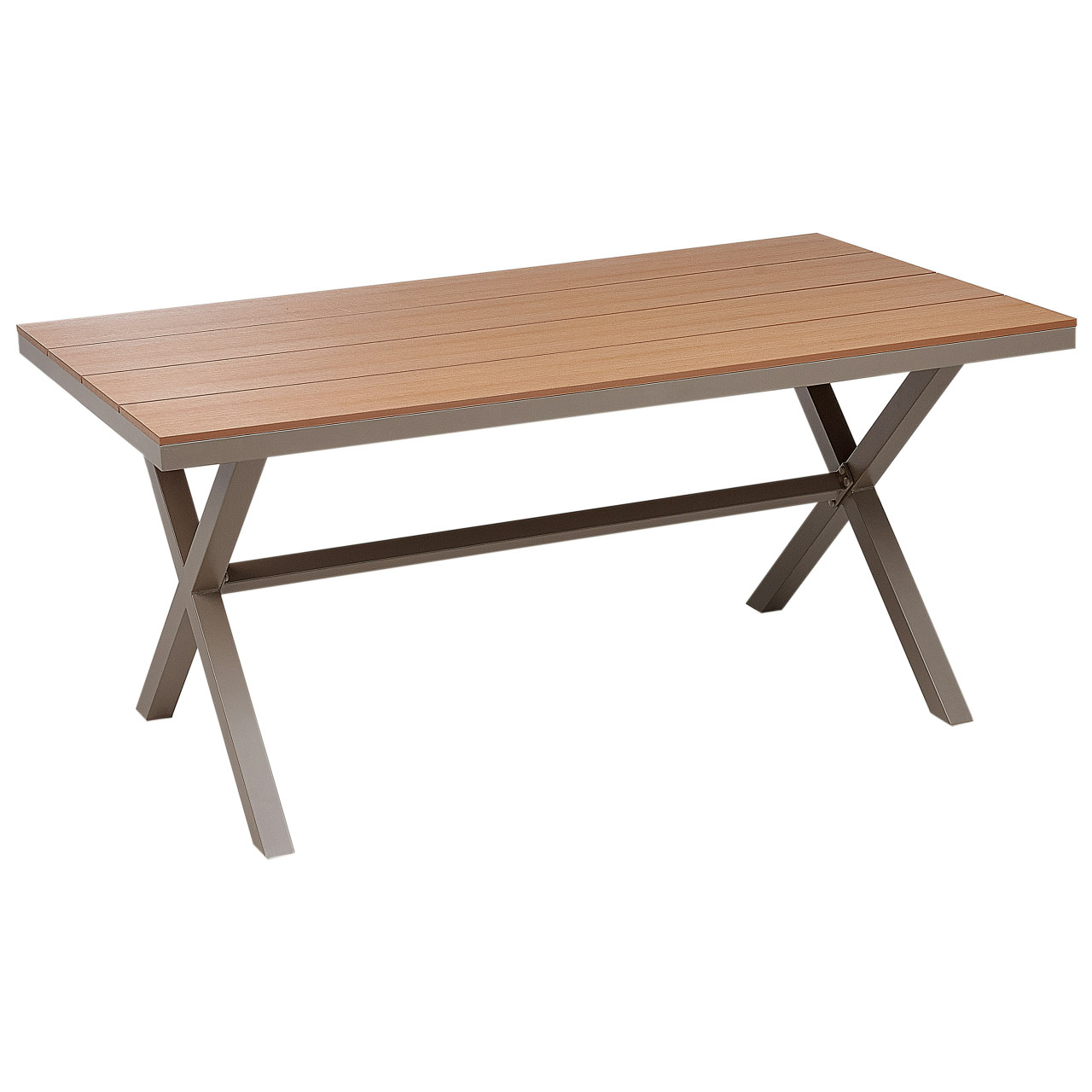 Mesa de jardín Tiano en aluminio con tablero de madera sintética