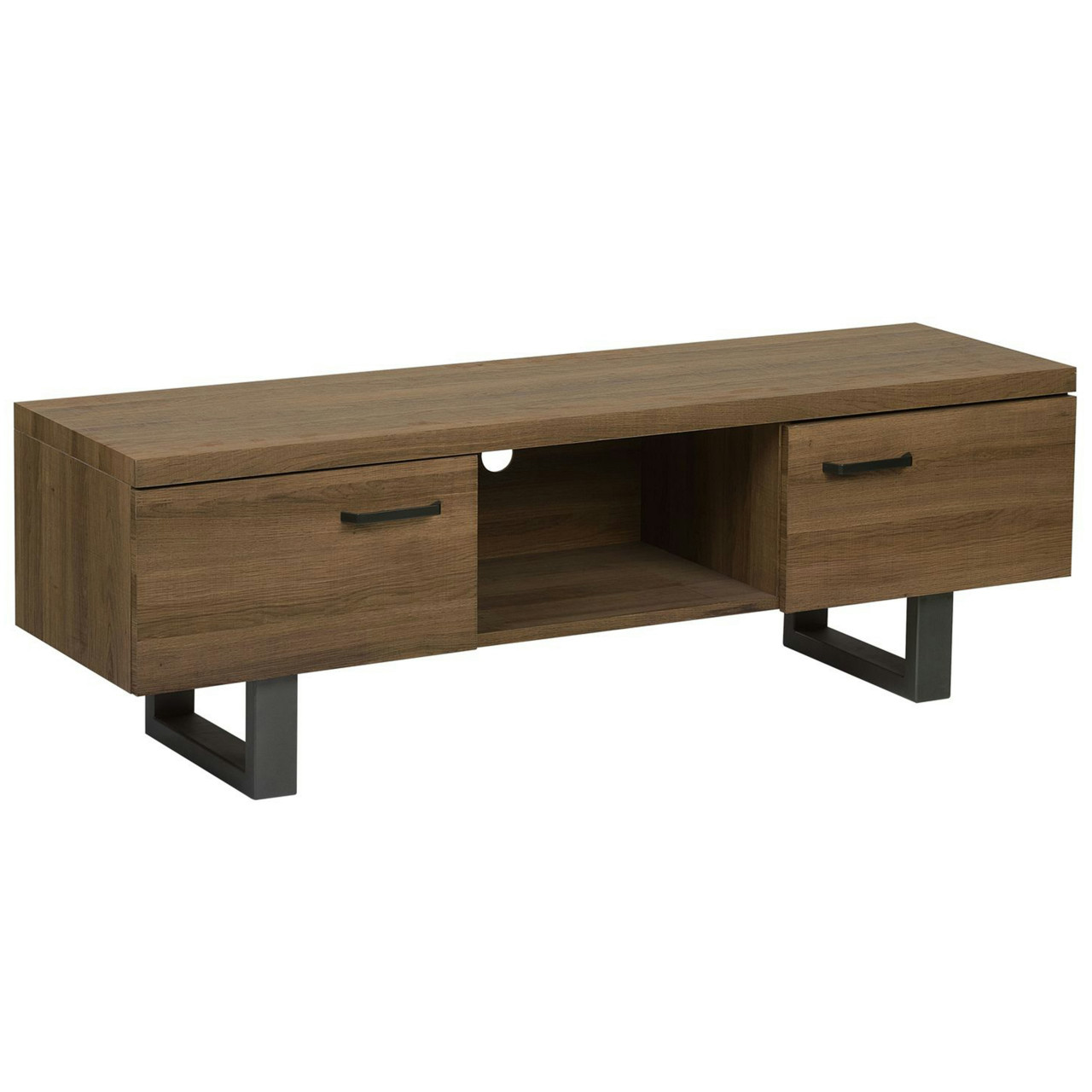 Mueble TV Timber MDF acabado madera oscura 140x41x47