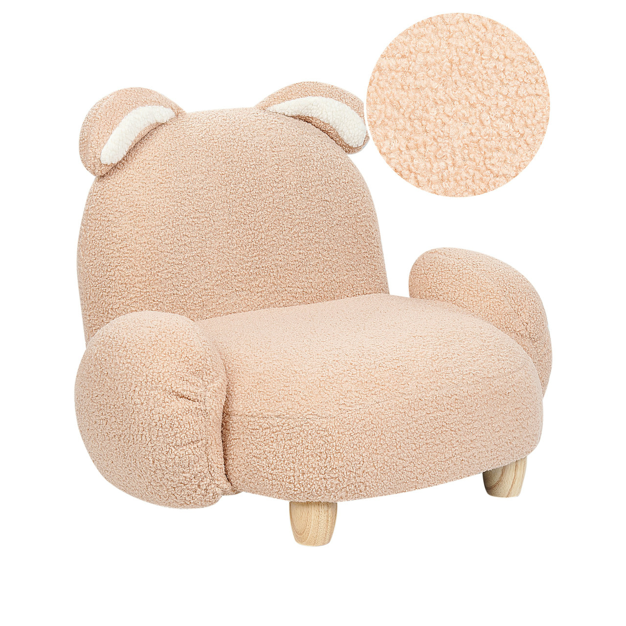 Silla infantil Kanna en bouclé crema