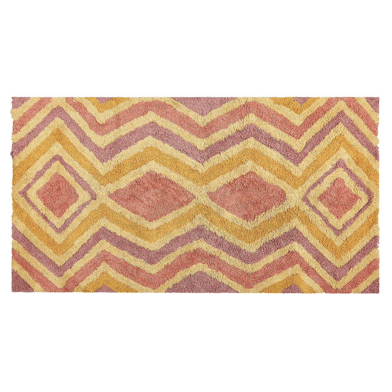 Tapete Com Padrão Geométrico Beliani Canakkale De Algodão Multicolor 80x150