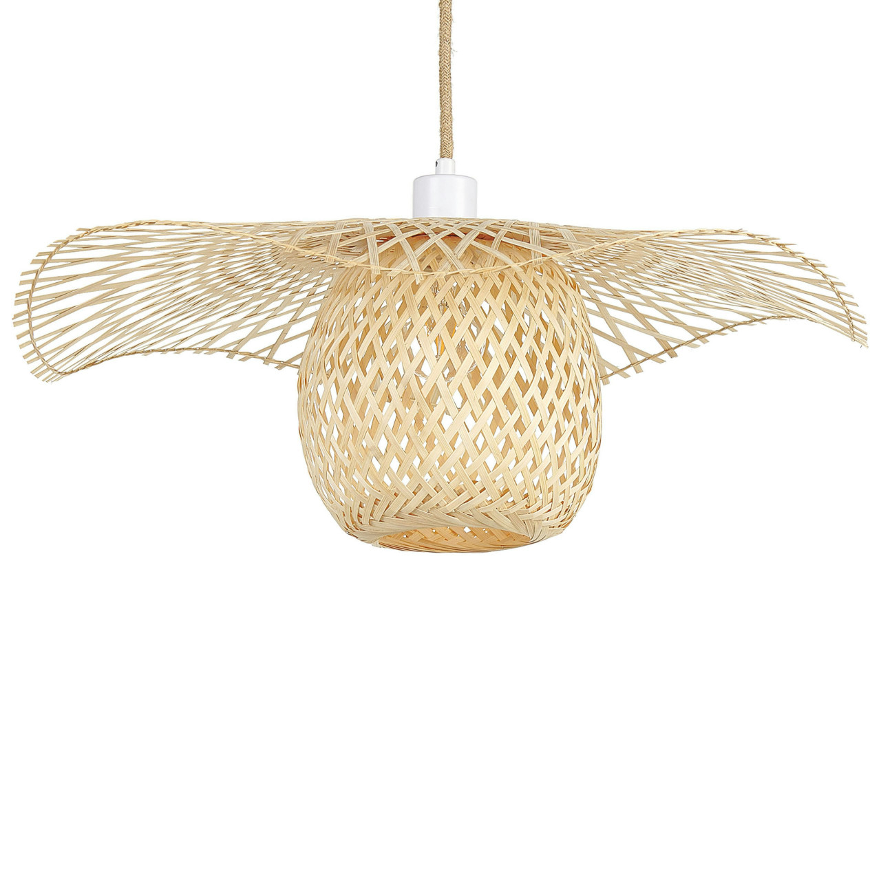 Lámpara colgante rattan bambú natural