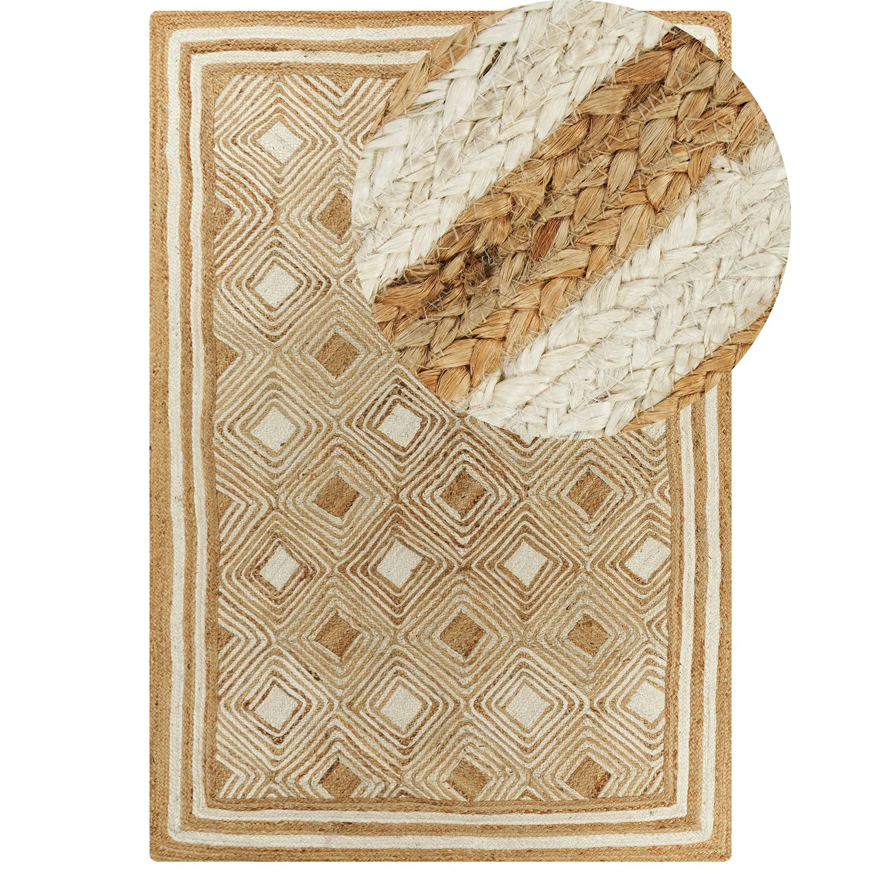 Alfombra Boho de Yute Crema