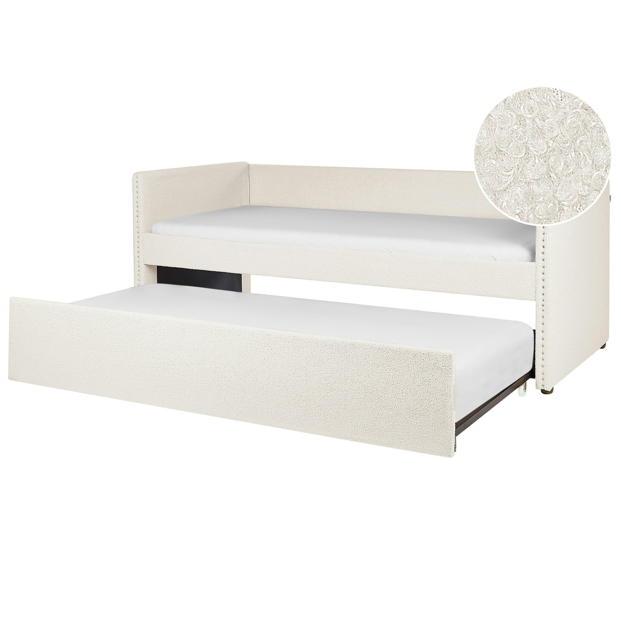 Cama cajón Troyes en bouclé crema
