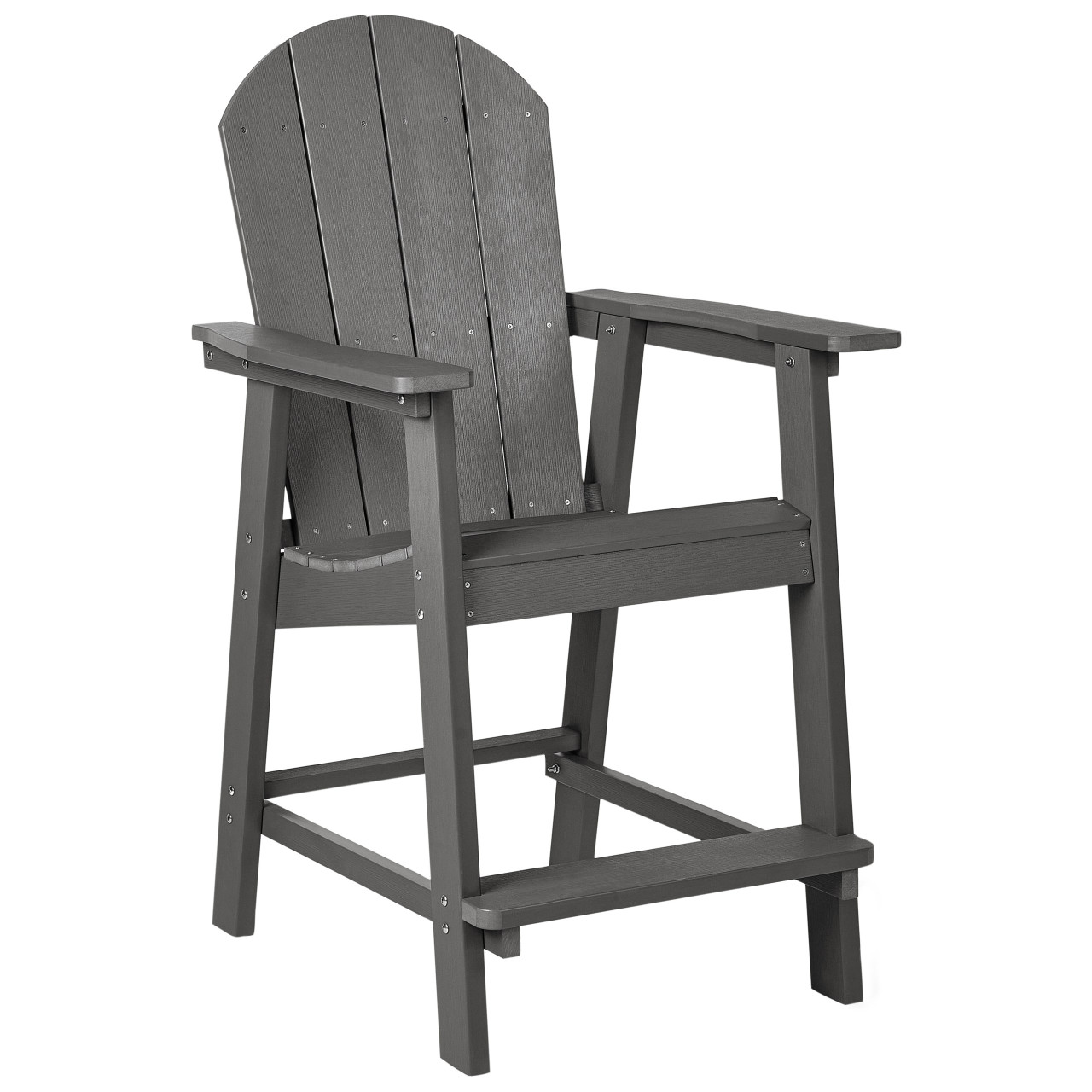 Taburete de bar exterior Adirondack en madera plástica gris