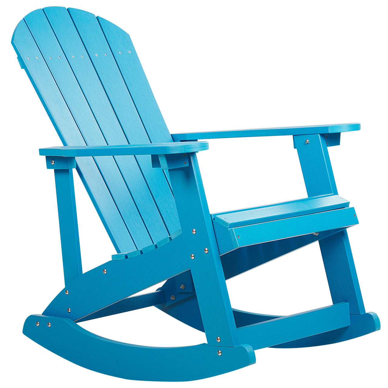 Adirondack rocking chair in plastic wood, blue