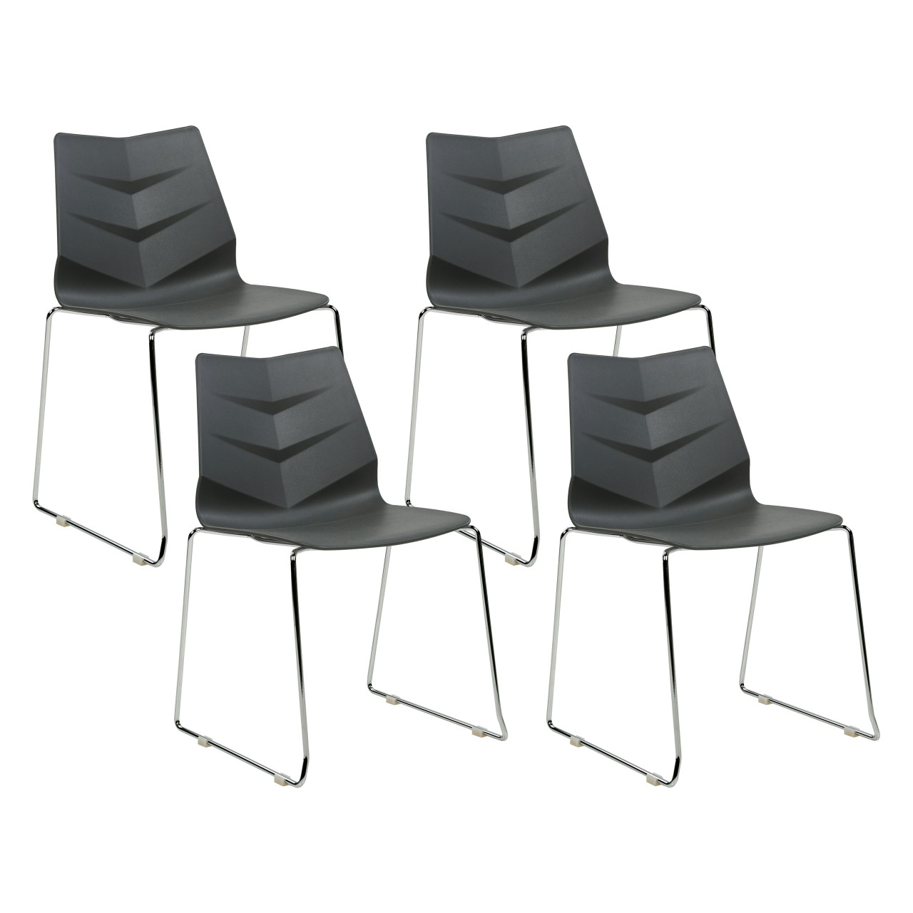 Conjunto de 4 Sillas Hartley Polipropileno y Acero
