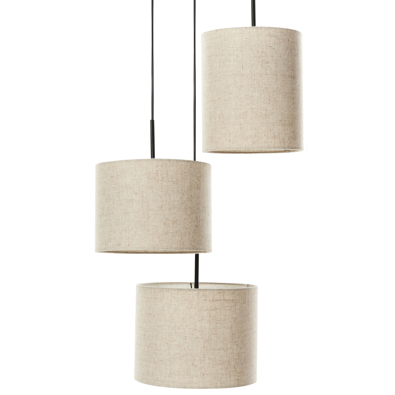 3-shade linen pendant lamp Parguaza