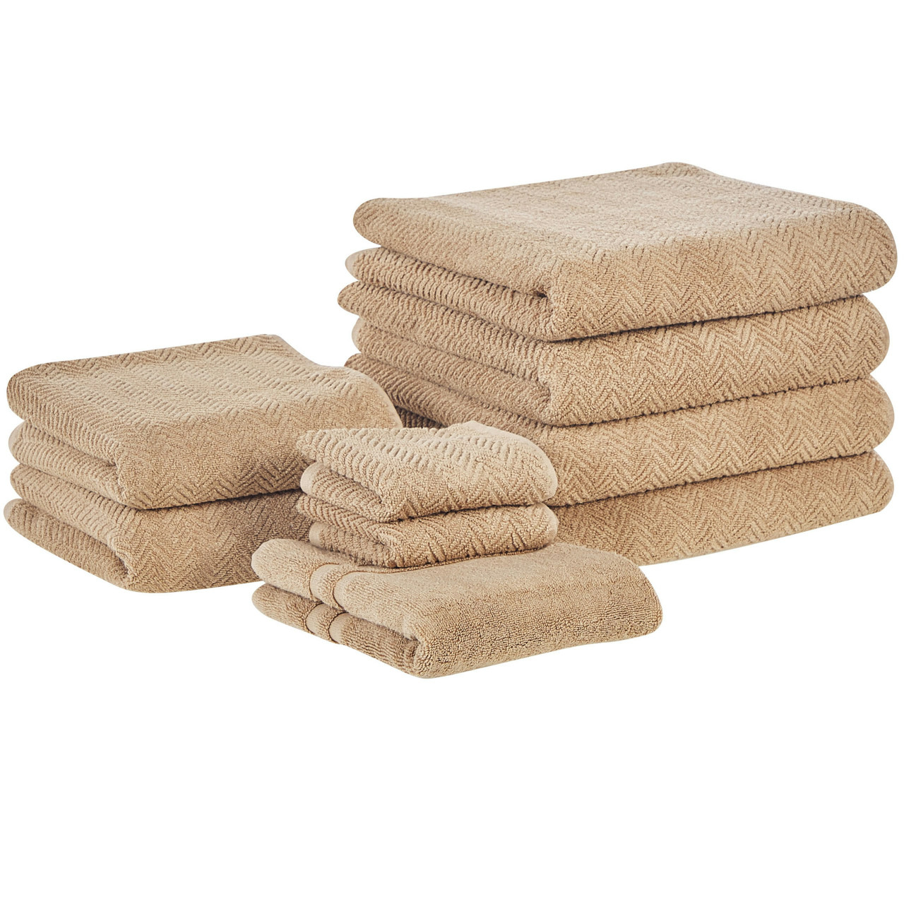 Set of 9 Cotton Terry Towels Mitiaro Creme