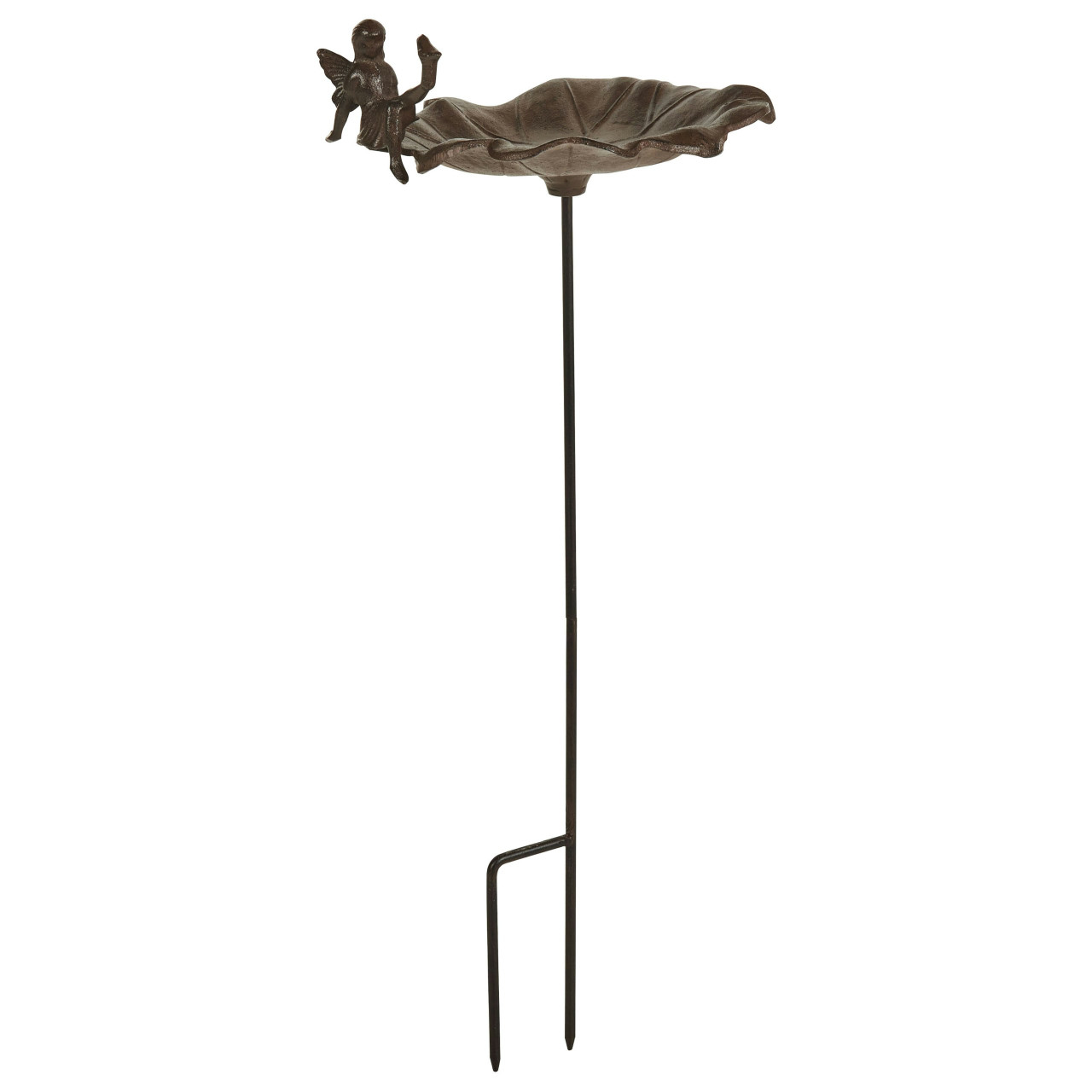 Banera para pájaros Magpie en metal pintado marrón