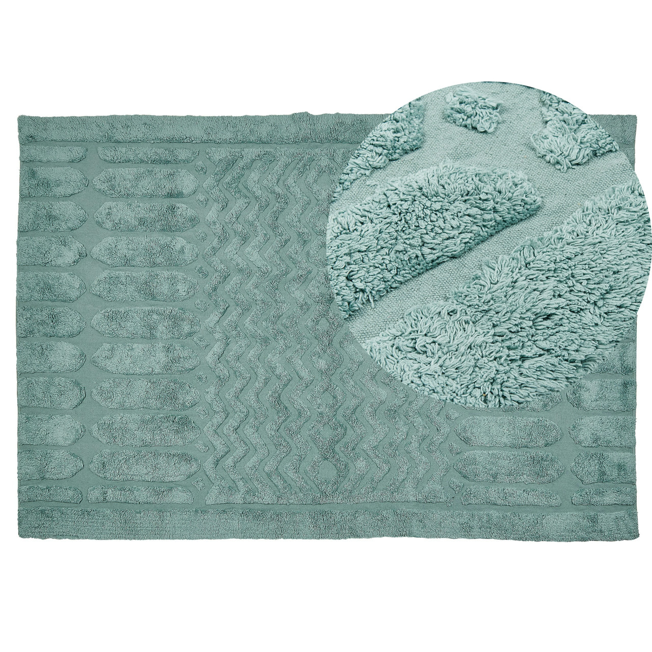 Alfombra boho Sirnak algodón verde