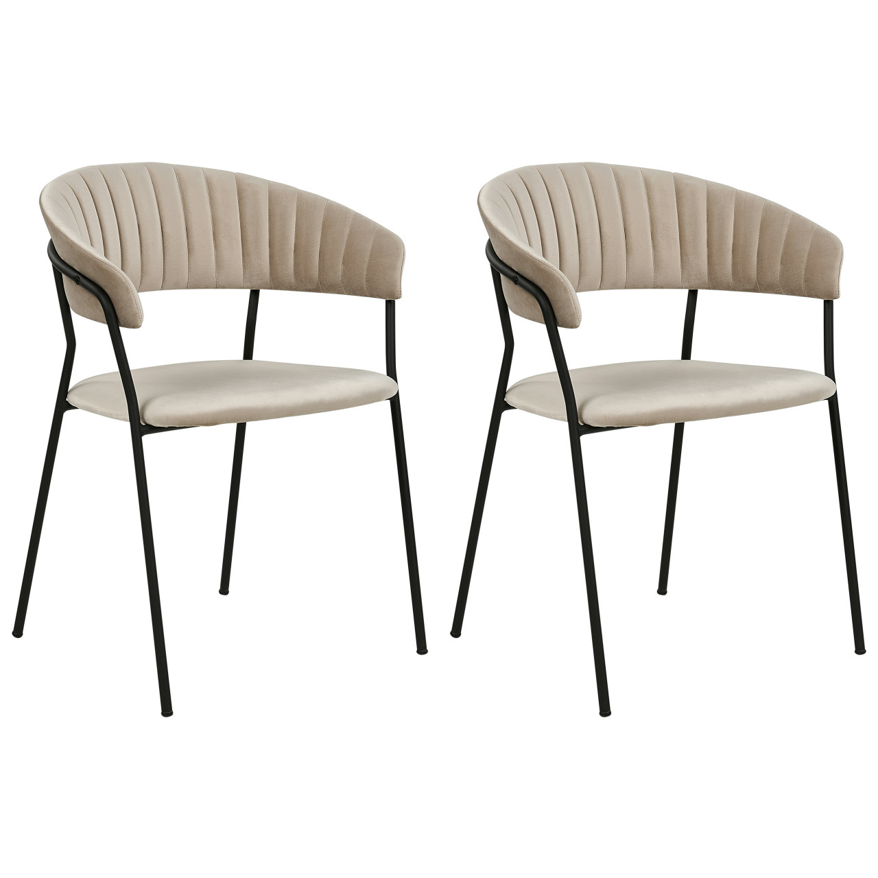 Mariposa velvet dining chairs cream set of 2
