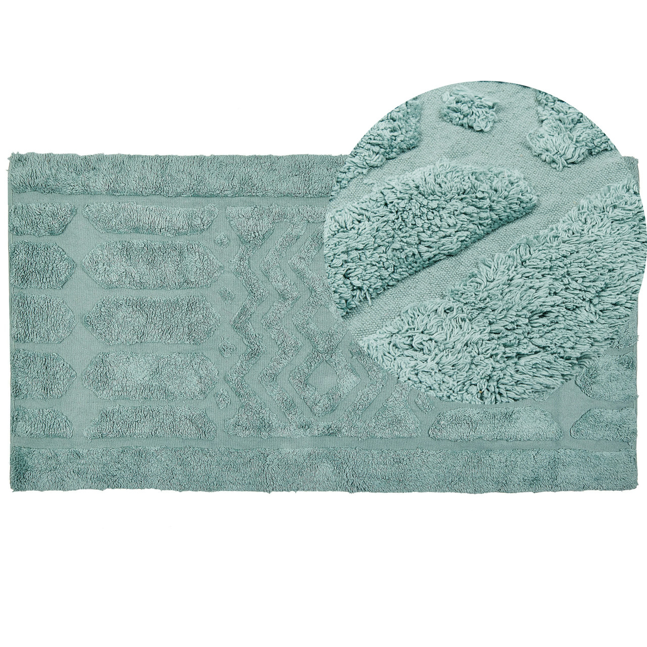 Alfombra boho Sirnak algodón verde