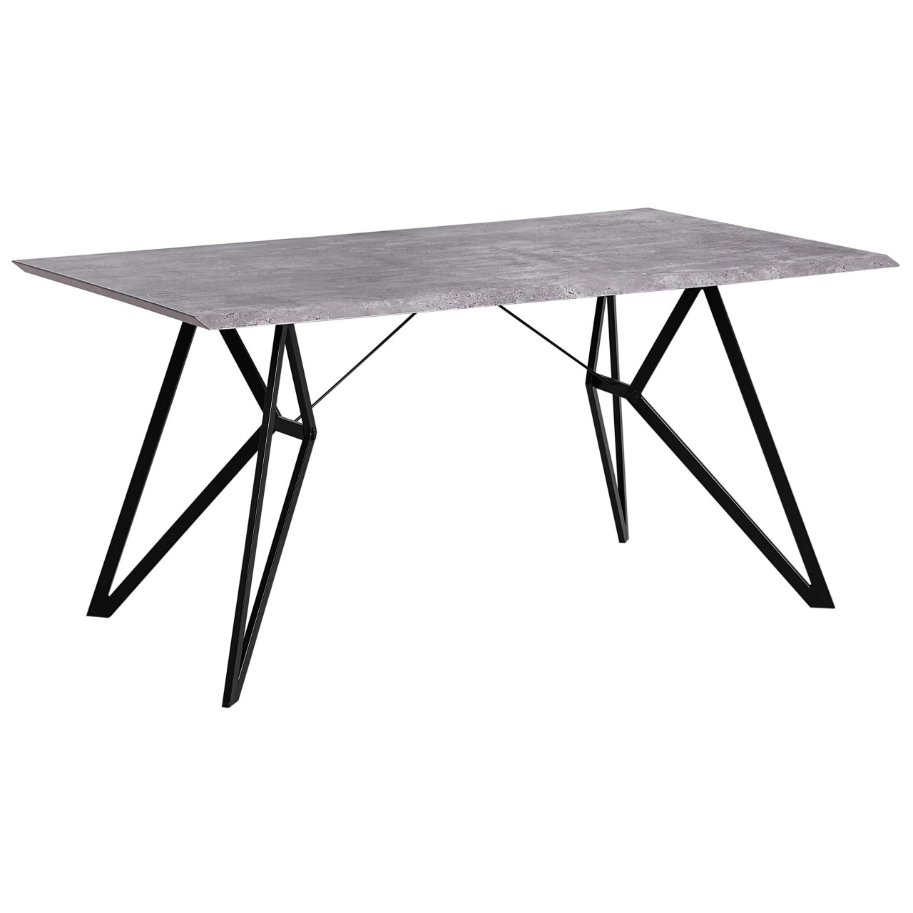 Mesa de comedor Buscot MDF efecto hormigón con patas metálicas
